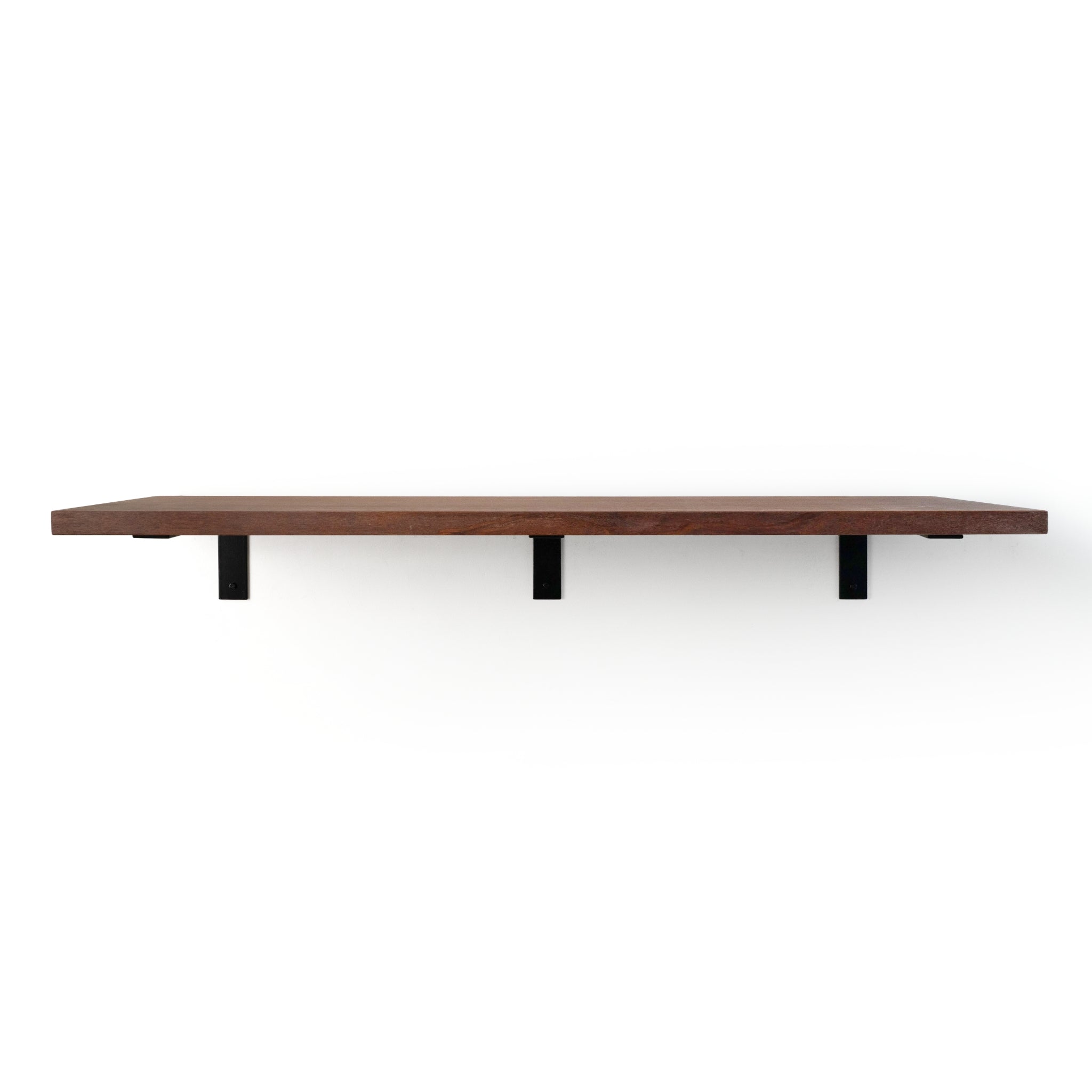 Dura Deep Shelf | Solid Wood with Black Steel Brackets, Ideal for Bathroom Storage and Wall Shelves 3
