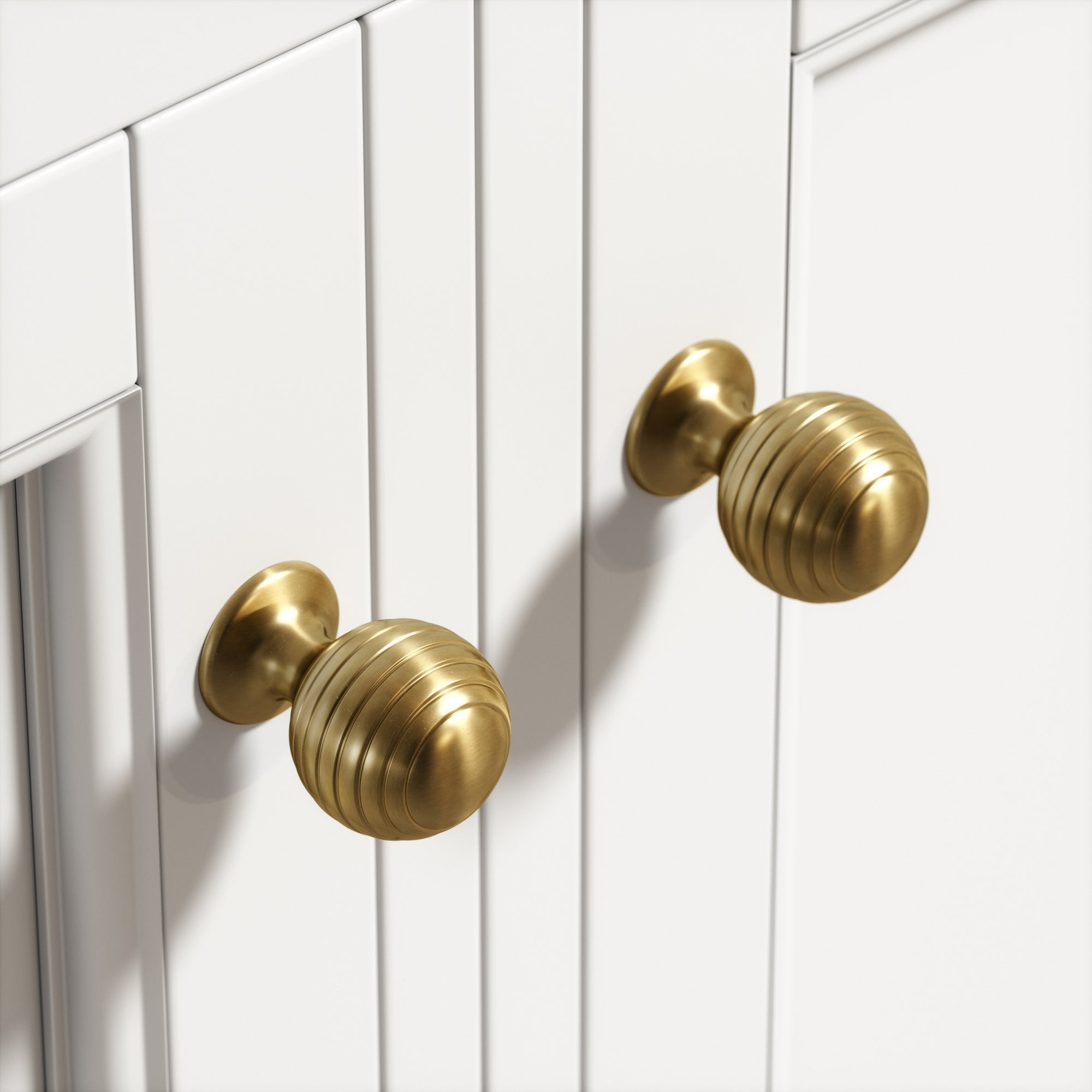 Eton Cabinet Knobs | Brushed Gold, Art Deco Design 2