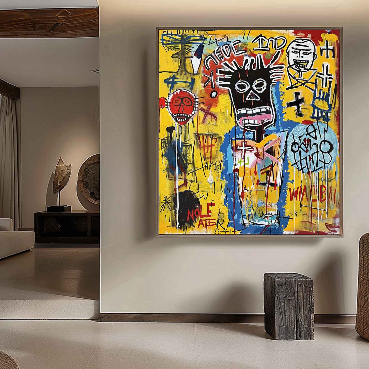 Fuffy Abstract Canvas Art | Hand-Painted Pop Art Graffiti on High-Quality Linen 4