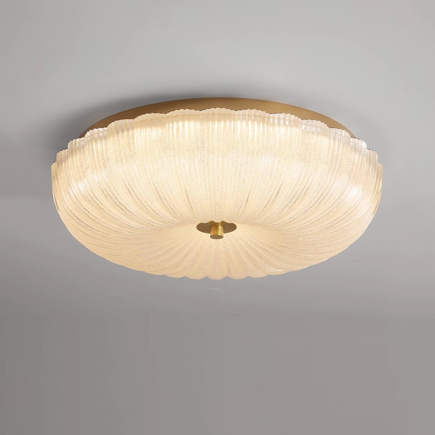 Haven Ceiling Light Fixture | Ripple Glass, Integrated LED, Hardwired 0