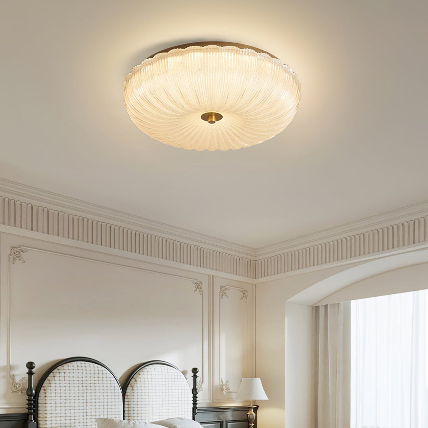 Haven Ceiling Light Fixture | Ripple Glass, Integrated LED, Hardwired 4