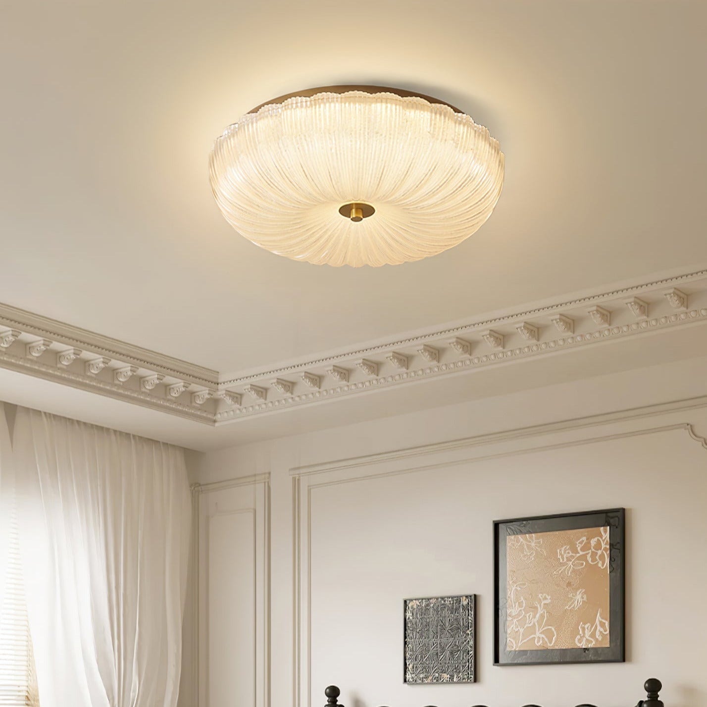 Haven Ceiling Light Fixture | Ripple Glass, Integrated LED, Hardwired 9