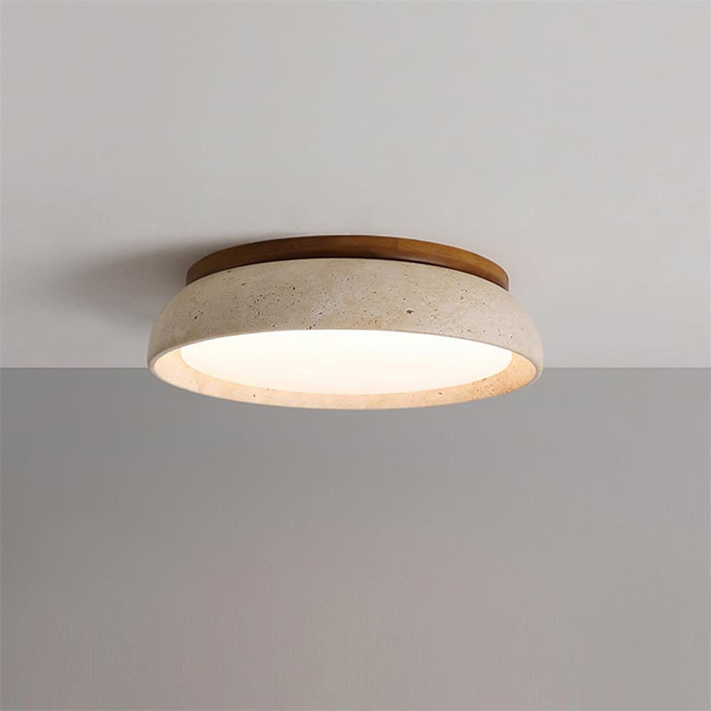 Kloris Ceiling Light Fixture | Natural Travertine, Modern Minimalist Design, LED 0