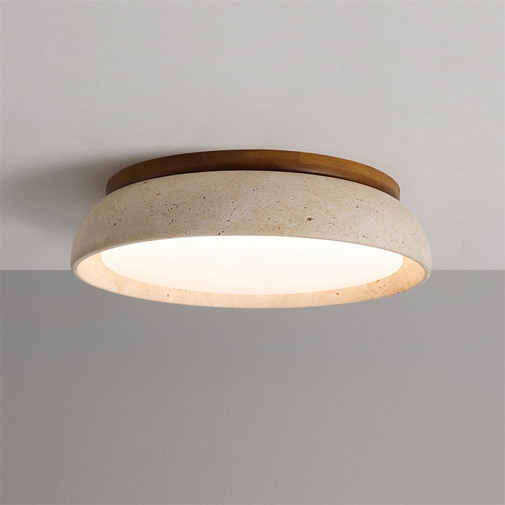 Kloris Ceiling Light Fixture | Natural Travertine, Modern Minimalist Design, LED 10