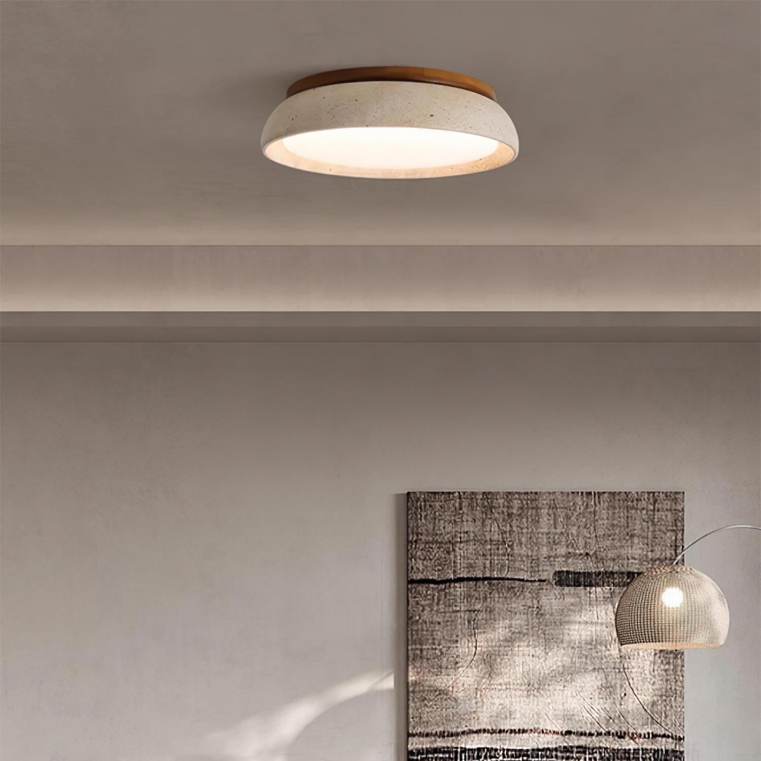 Kloris Ceiling Light Fixture | Natural Travertine, Modern Minimalist Design, LED 3
