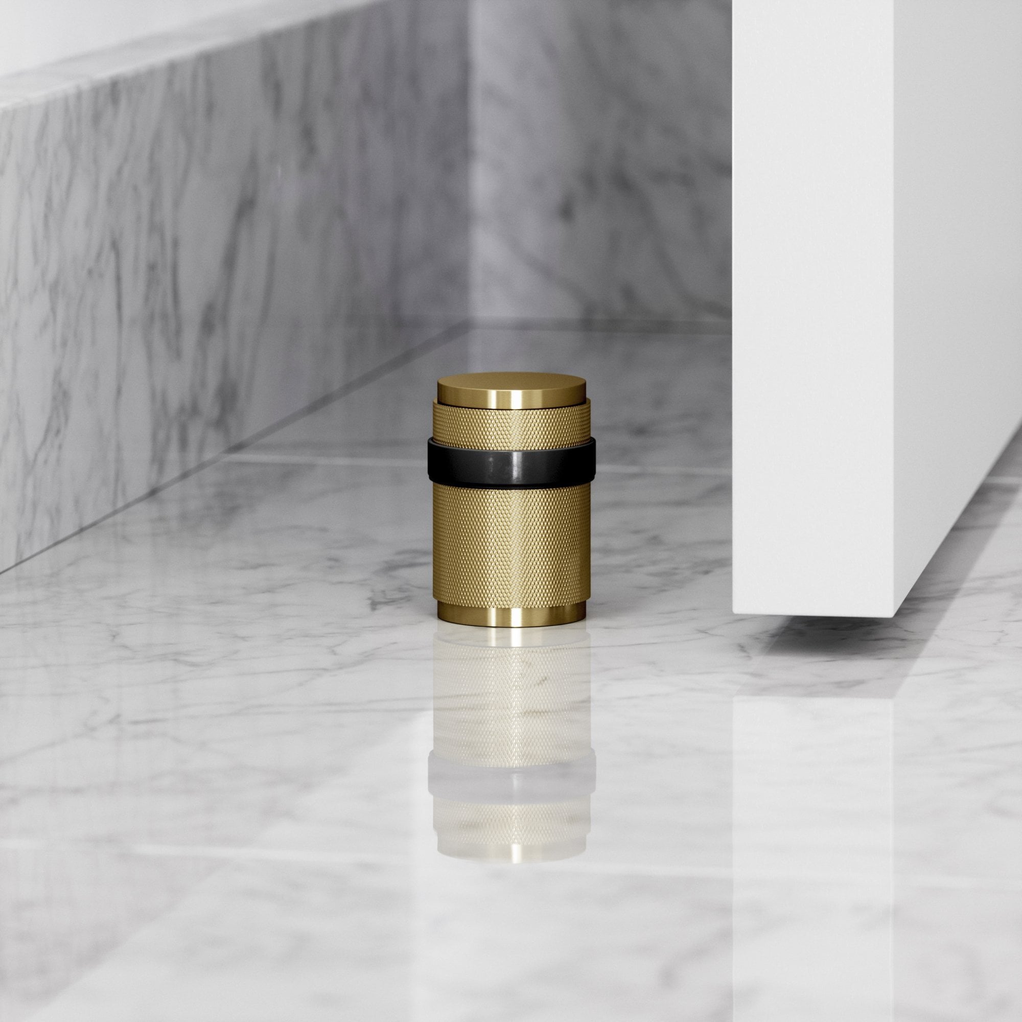 Luxe Knurled Door Stop | Brushed Gold Finish, Durable Metal Design 0