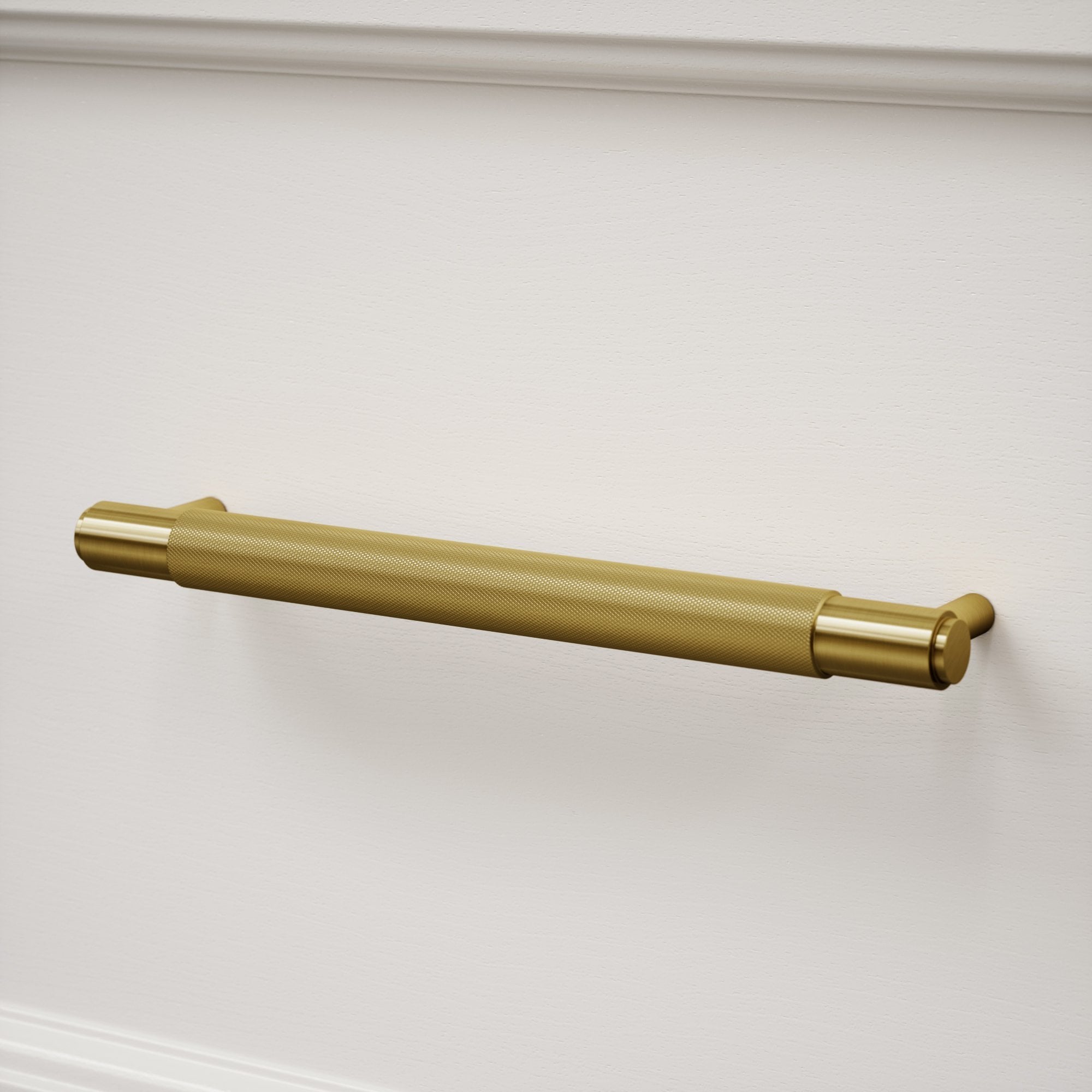 Luxe Pull Bar | Knurled Brushed Gold, 250mm 1
