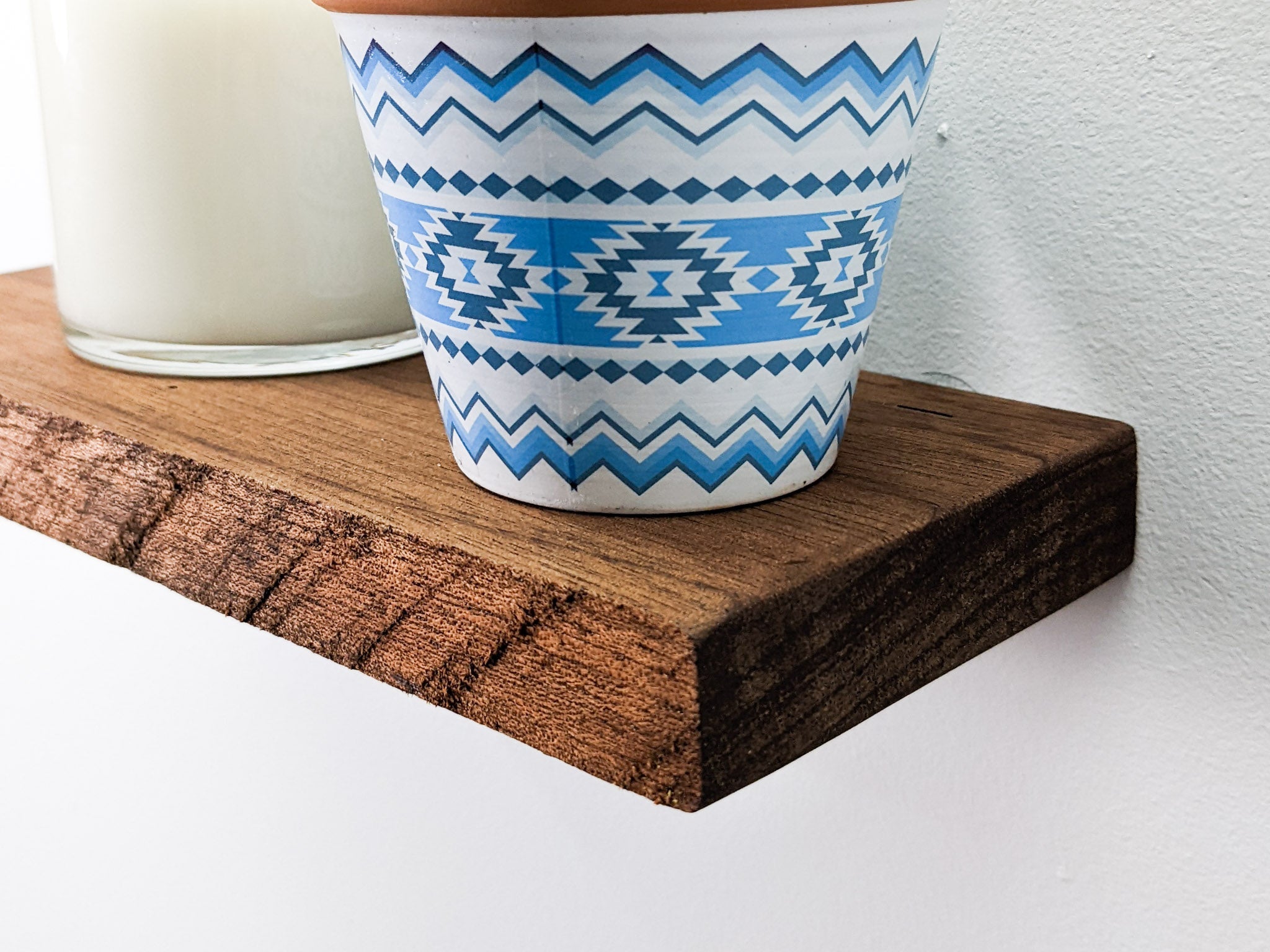 Maverick Live Edge Shelf | Premium Mahogany Wood, Floating Design 2