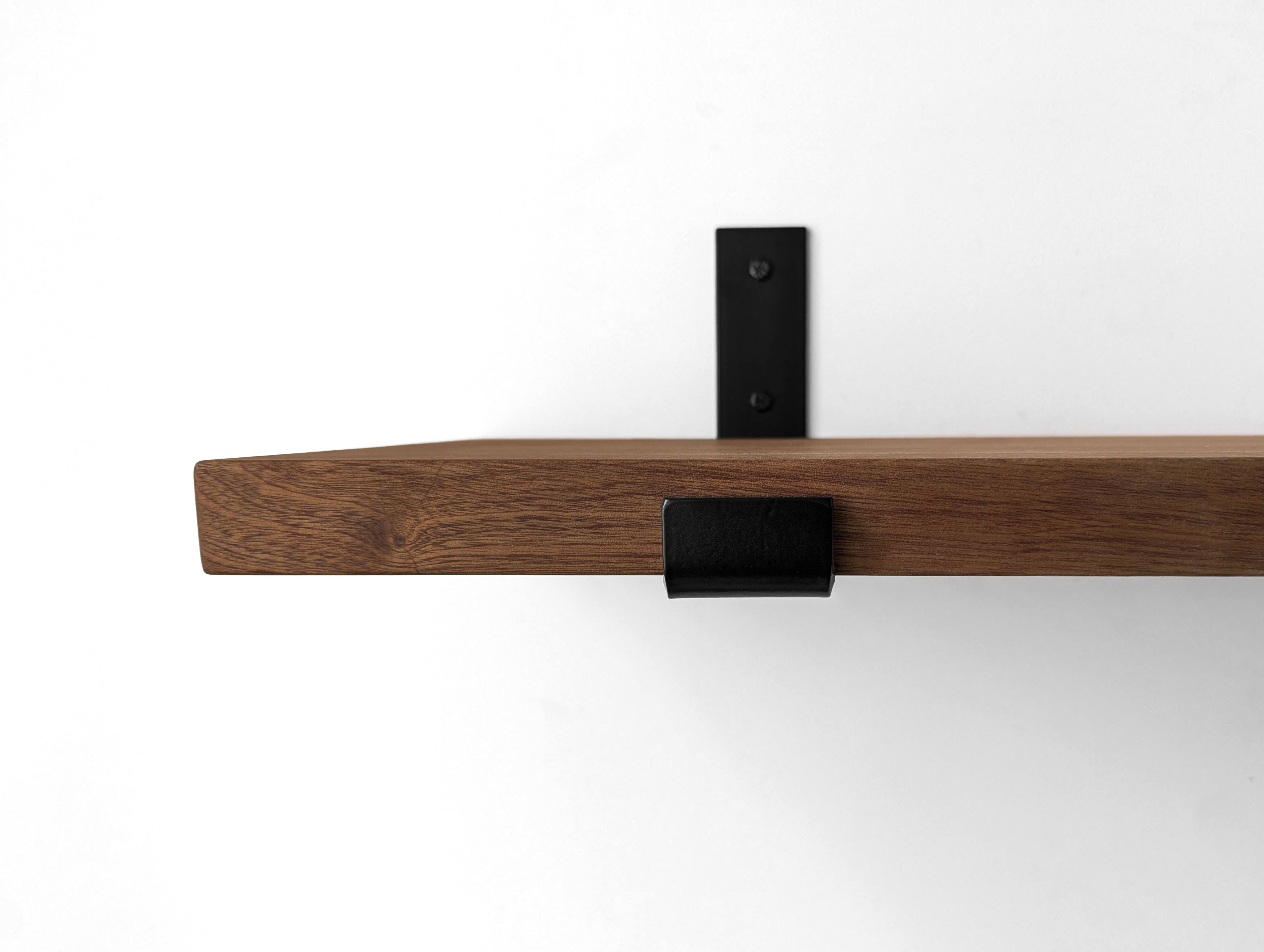 Maverick Mahogany Shelf | Thick Design with Steel J Brackets 4