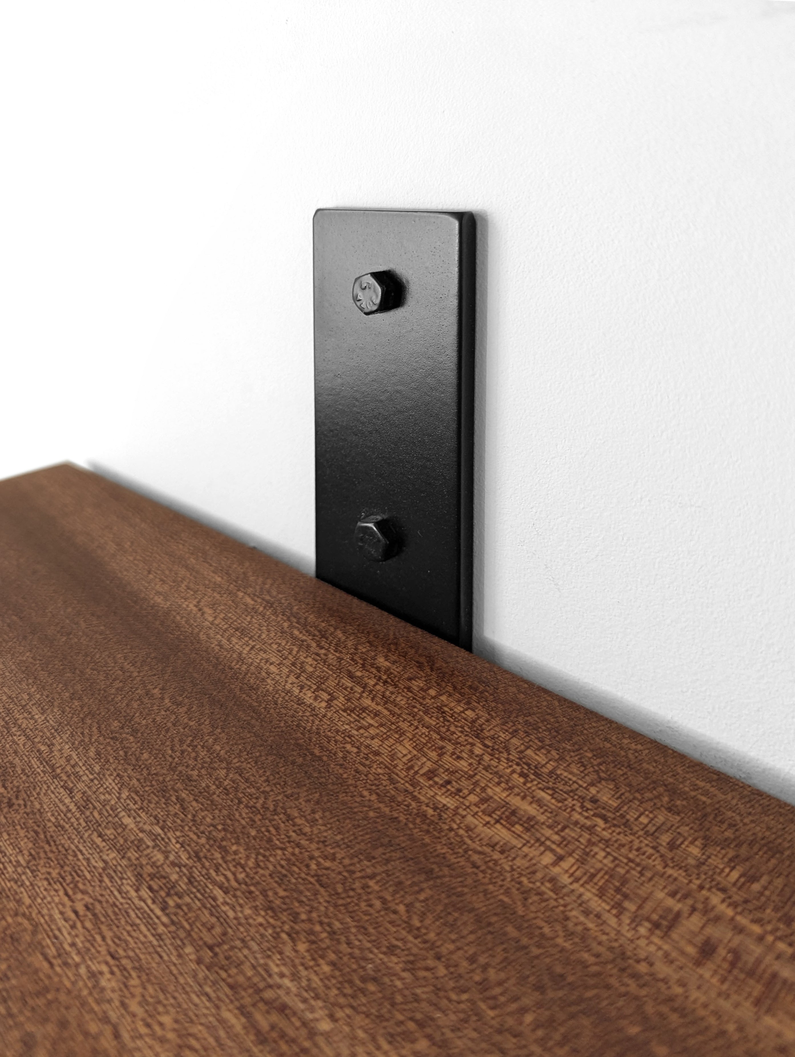 Maverick Mahogany Shelf | Thick Design with Steel J Brackets 5