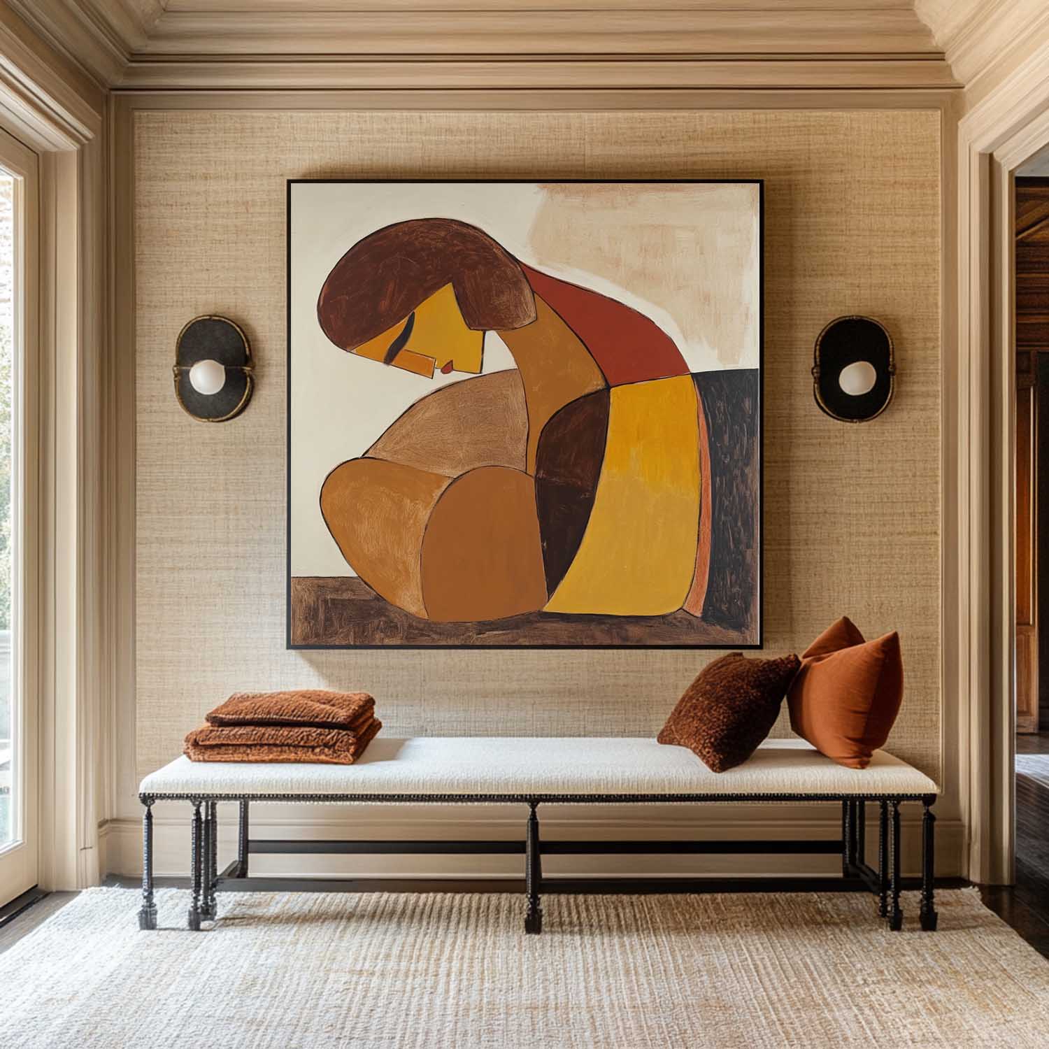 Mira Abstract Canvas Art | Handmade, Warm Earth Tones, Ready to Hang 2