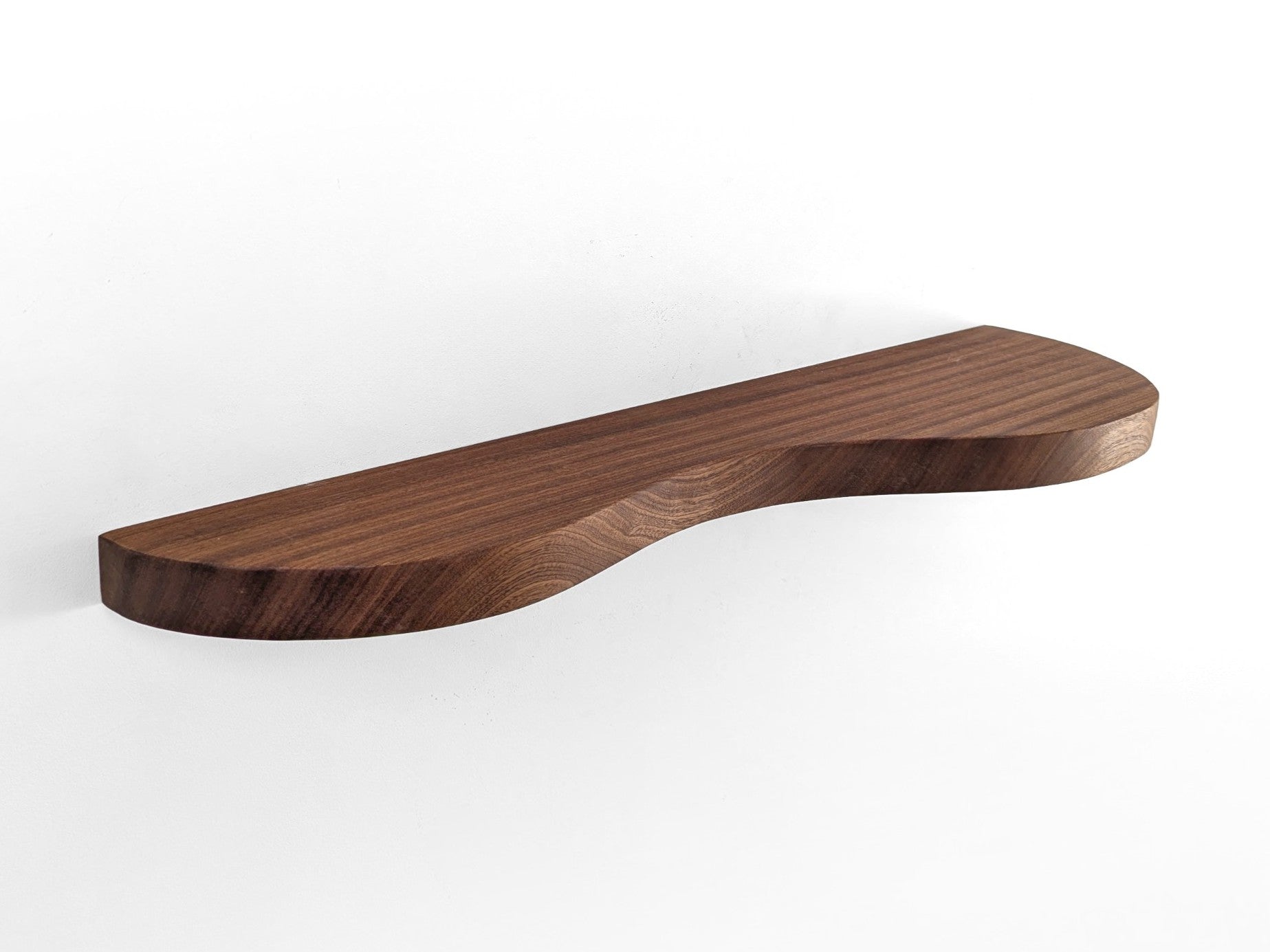 NookWood Double Curve Shelf | Solid Oak Floating Wall Shelf, Handcrafted Design 5