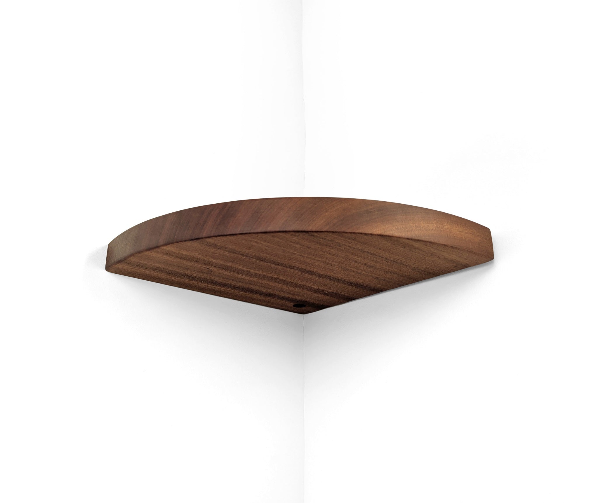 Nook Corner Shelf Unit | Solid Mahogany with Cord Hole 3