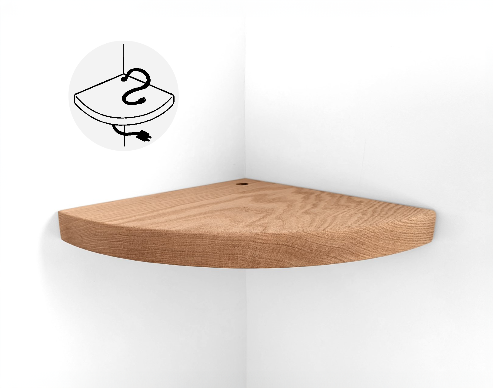 Nook Corner Shelf Unit | Solid Oak, Wall-Mounted Floating Design 0
