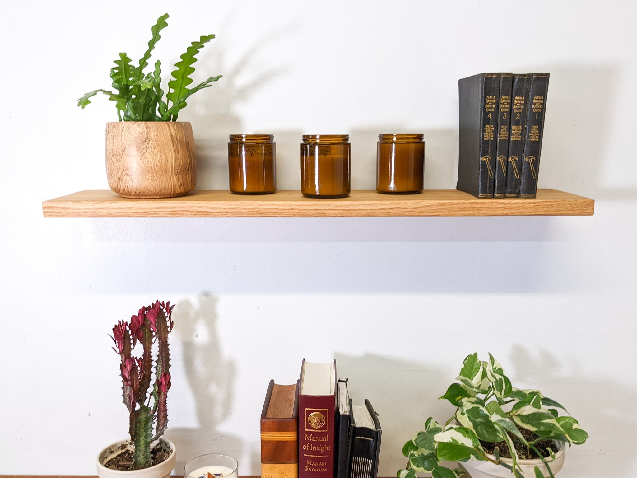 Nook Oak Shelf | Handcrafted Floating Wood Shelf, Minimalistic Design 4