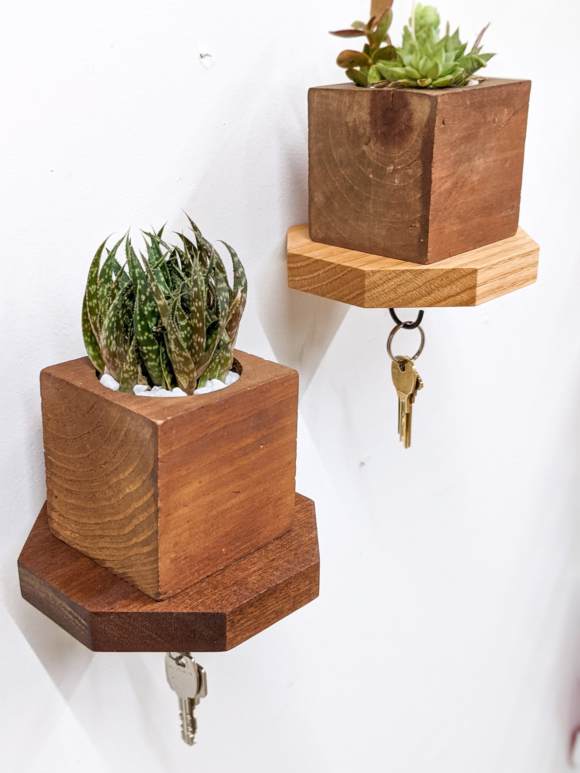 Oaktree Octagon Shelf | Custom-Built Key Hook 5
