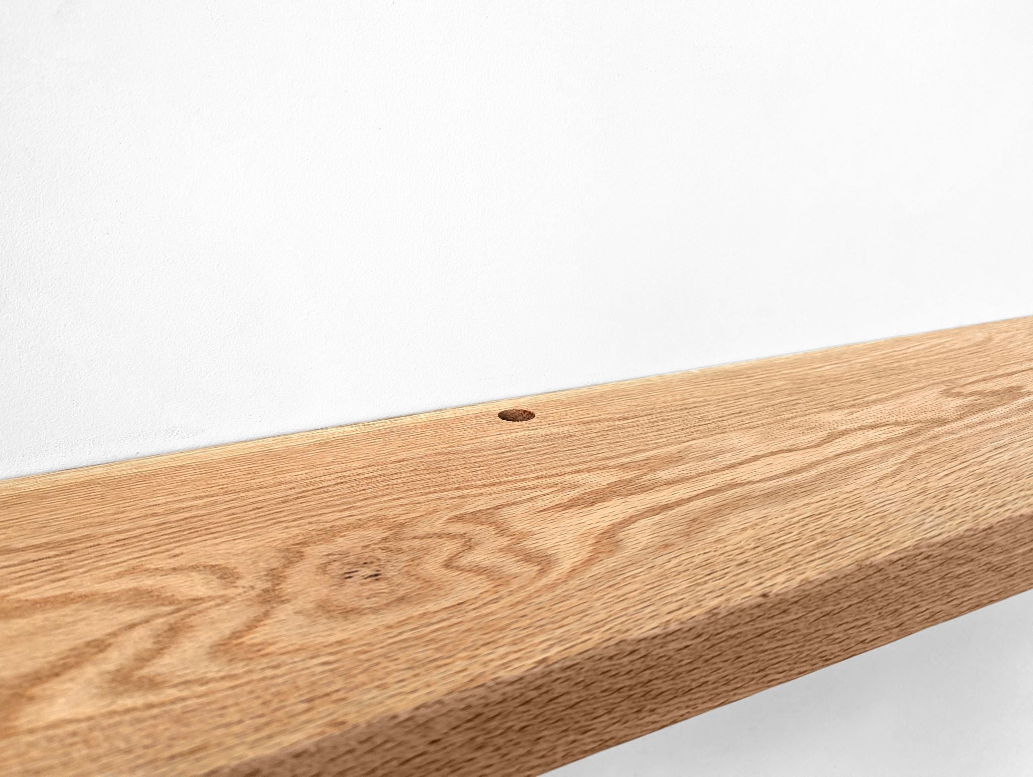 Oryx Thick Oak Wall Shelf | Handcrafted, Grommet Hole for Cable Management 5