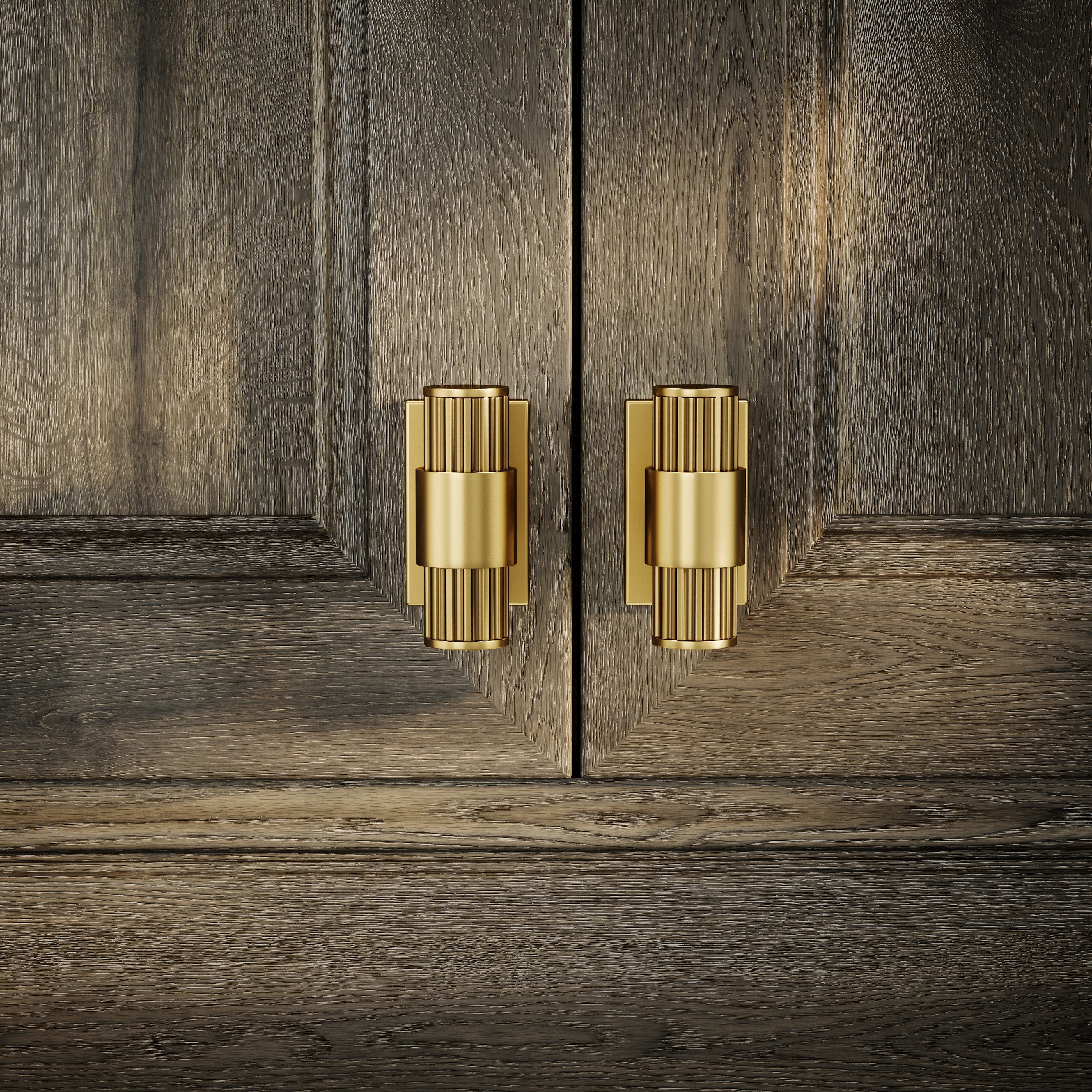 Rola T-Bar Handle | Brushed Gold, Deep Flute Design 1