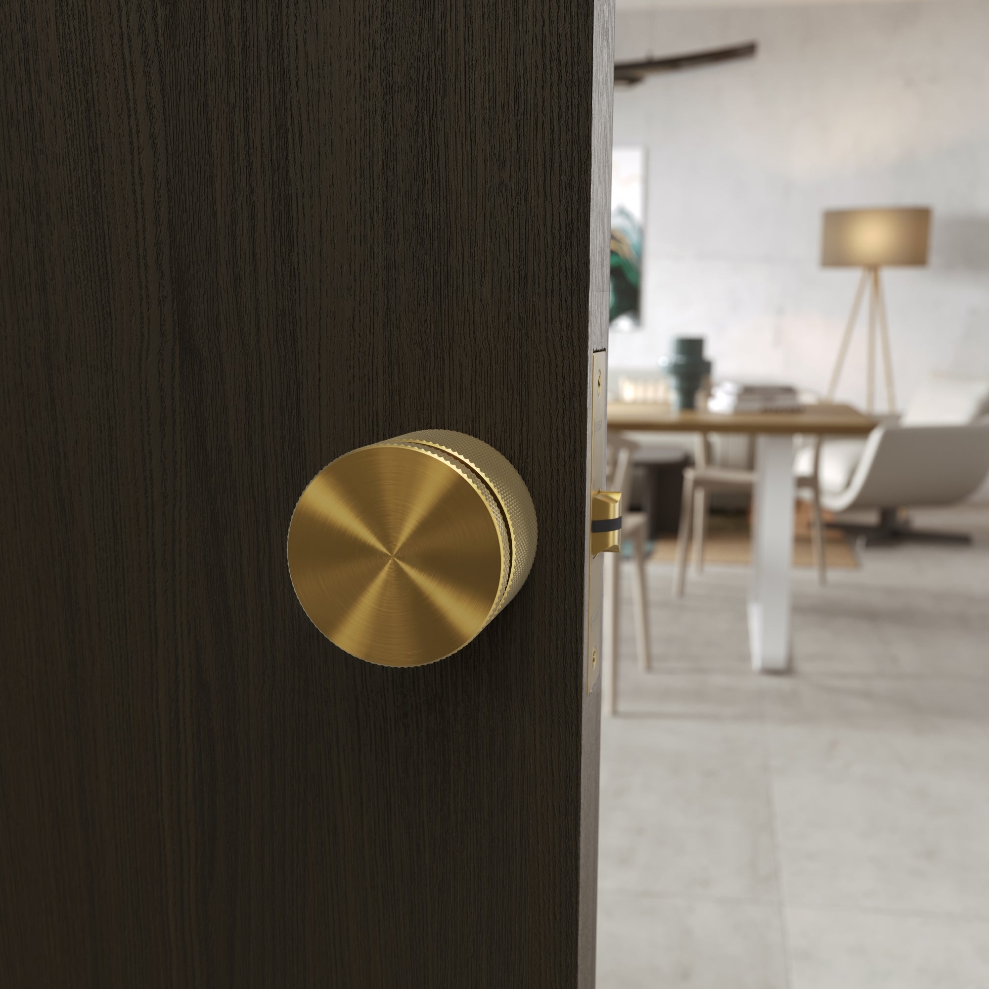 Sleek Spectre Door Handle | Brushed Gold, Knurled Design for Internal Doors 5