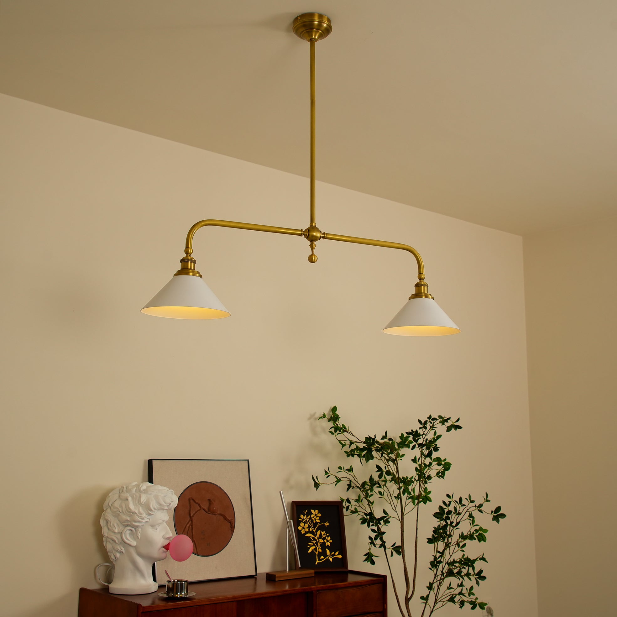 Zyra Vintage Pendant Light | Elegant White Glass Shade for Kitchen Pendant Lighting 7