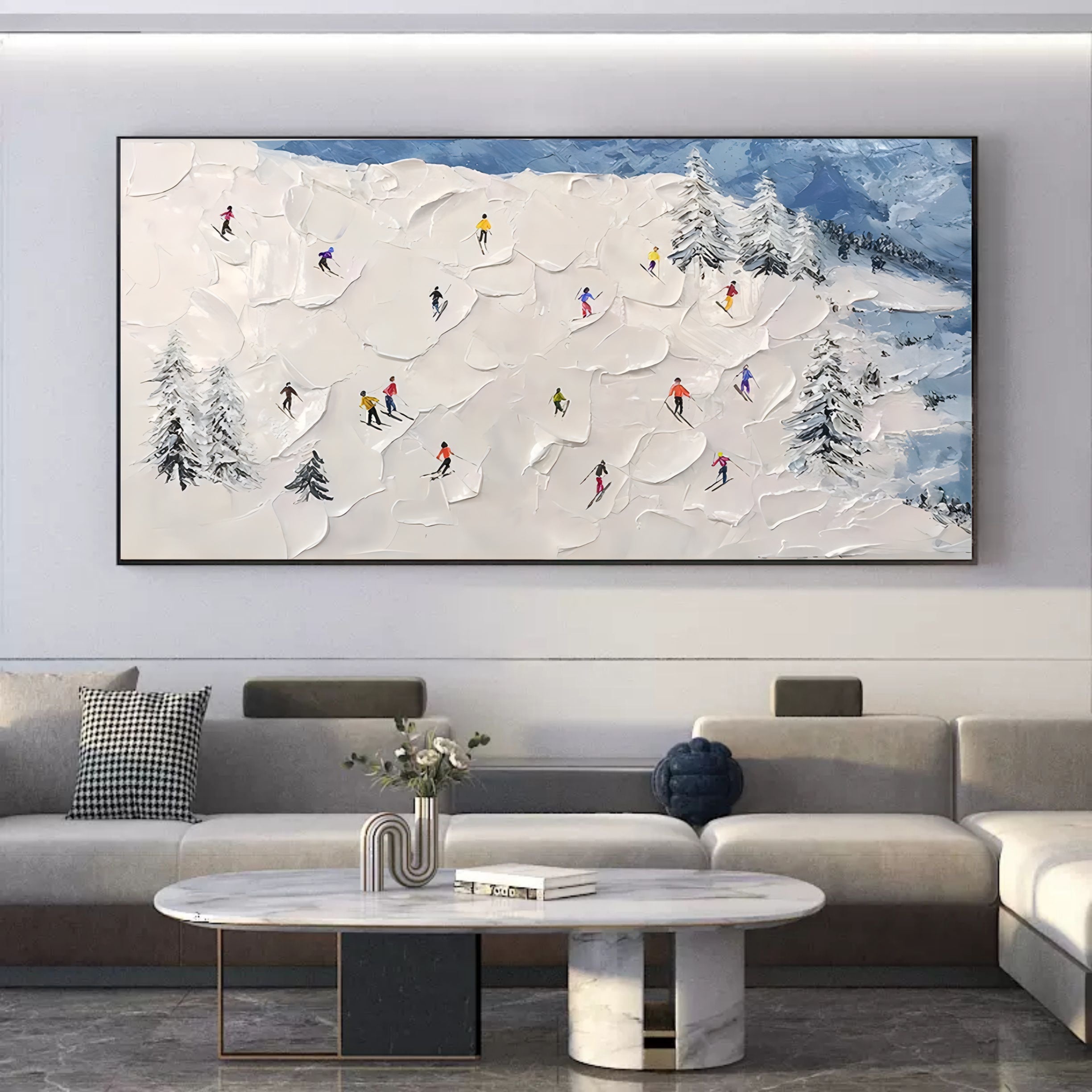 Aspen Canvas Art | Hand-Painted Abstract Wall Decor, Unique Textured Design 4