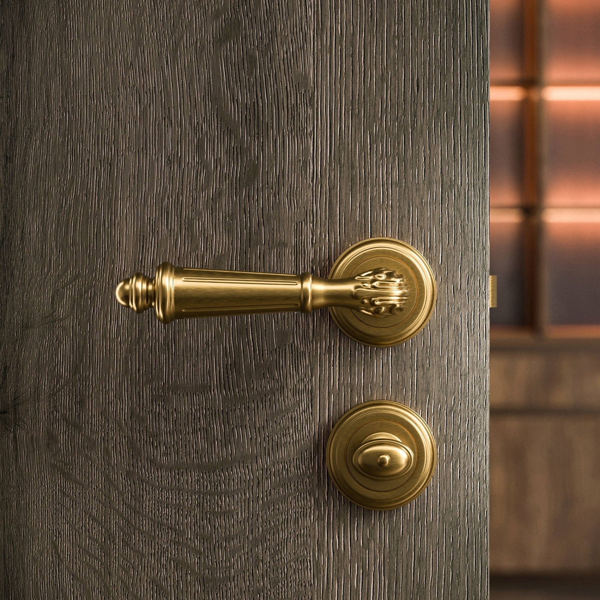 Aston Door Latch | Brushed Gold Thumbturn for Internal Doors 0