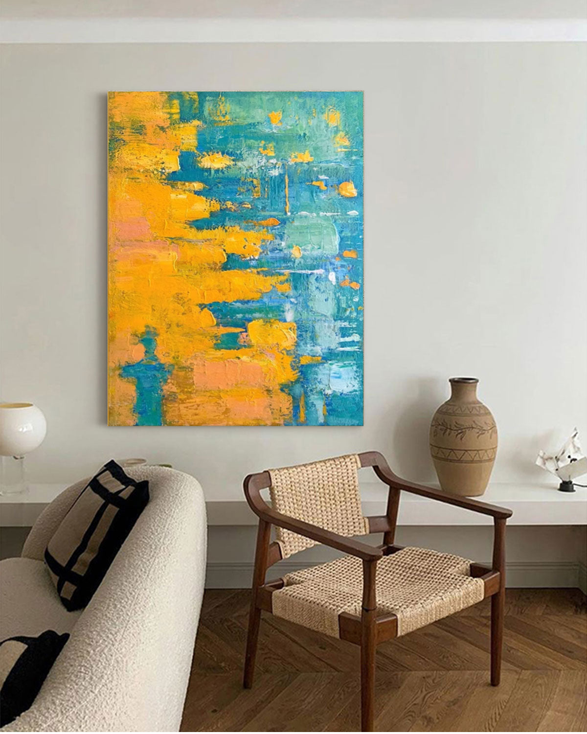 Aura Abstract Canvas Art | Handcrafted Impasto Wall Decor 2