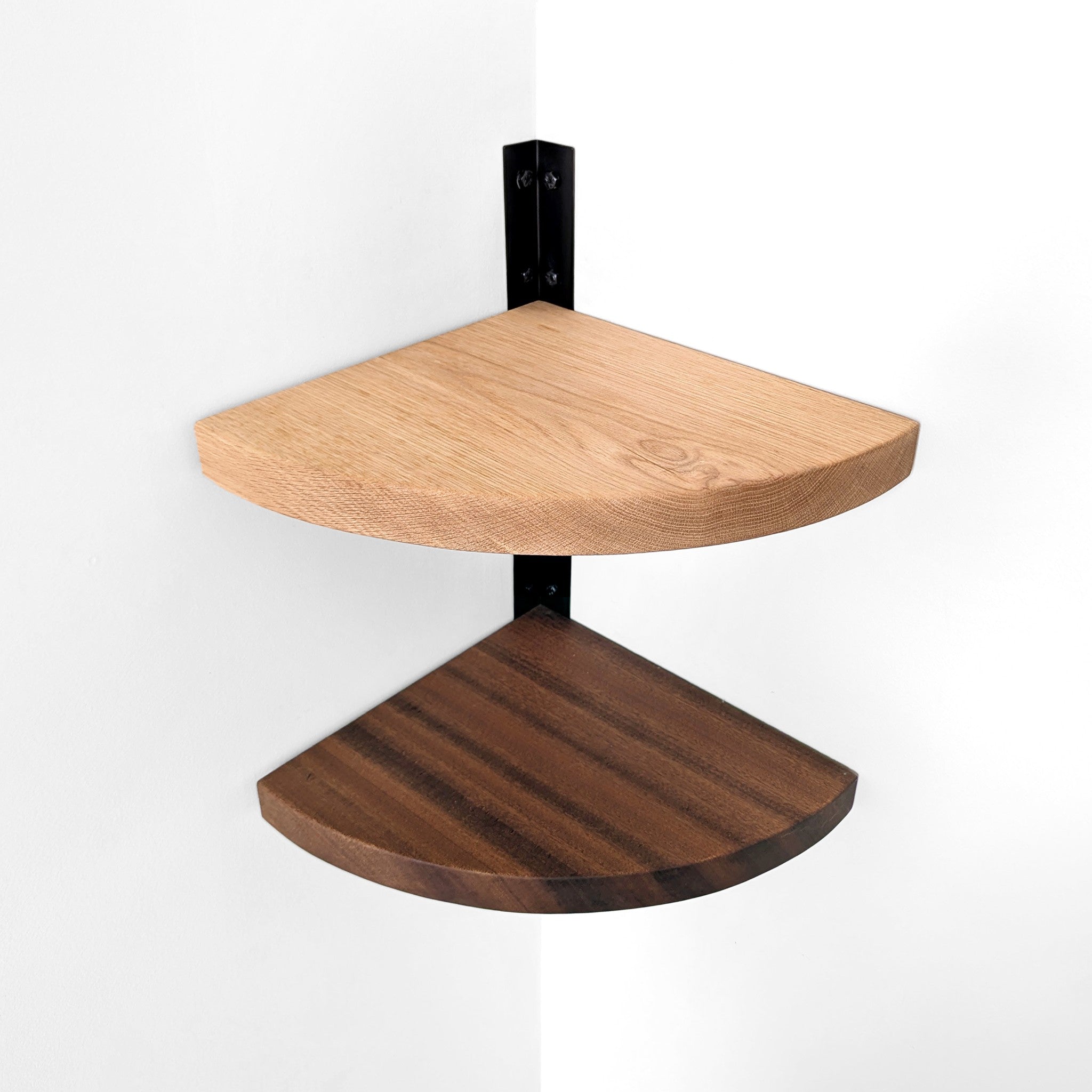 Cora Corner Shelf Unit | Handmade Solid Wood with Steel Bracket 2