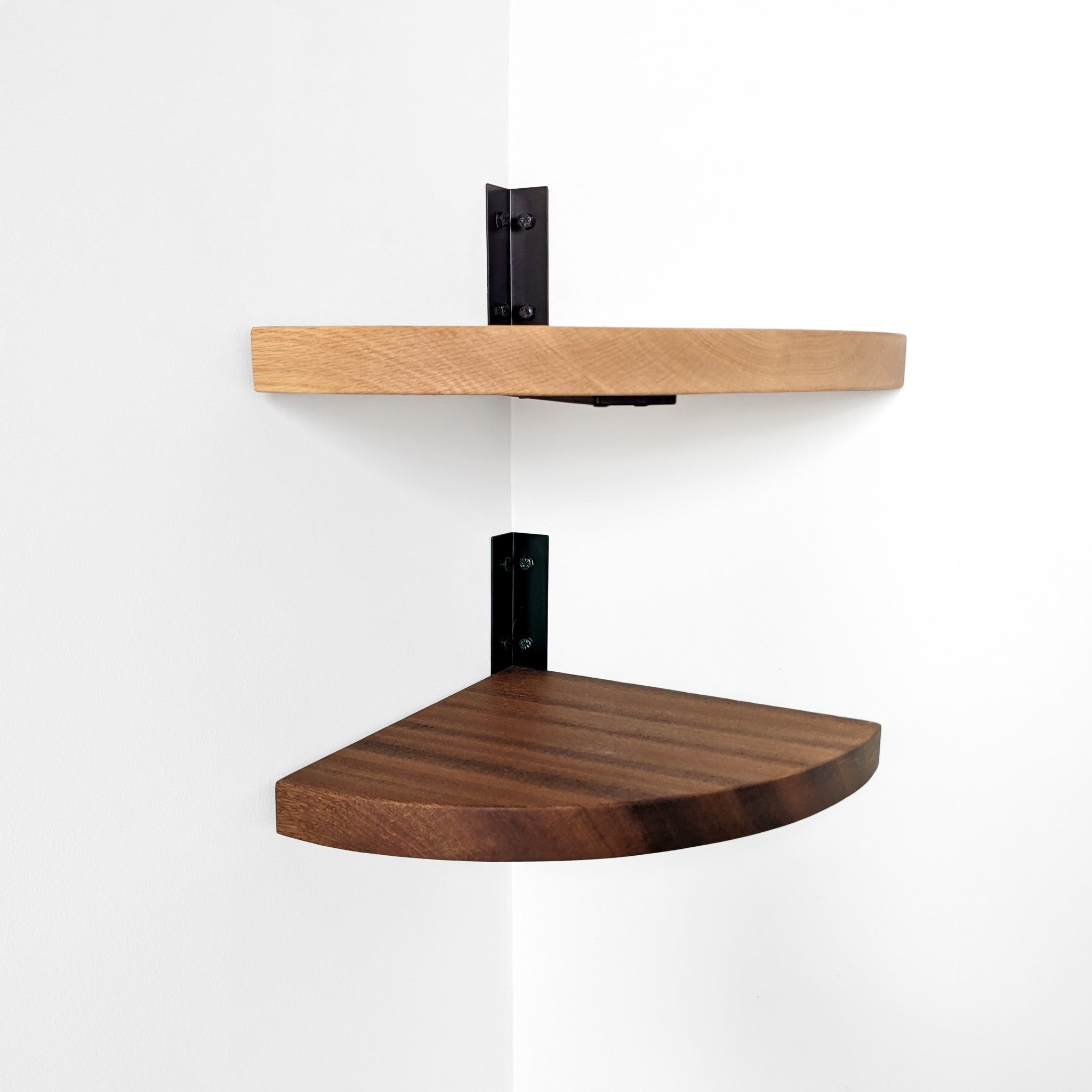 Cora Corner Shelf Unit | Handmade Solid Wood with Steel Bracket 4