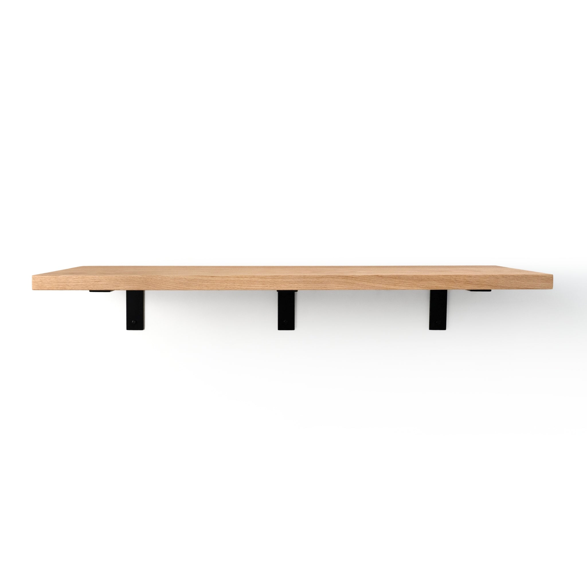 Dura Deep Shelf | Solid Wood with Black Steel Brackets, Ideal for Bathroom Storage and Wall Shelves 0