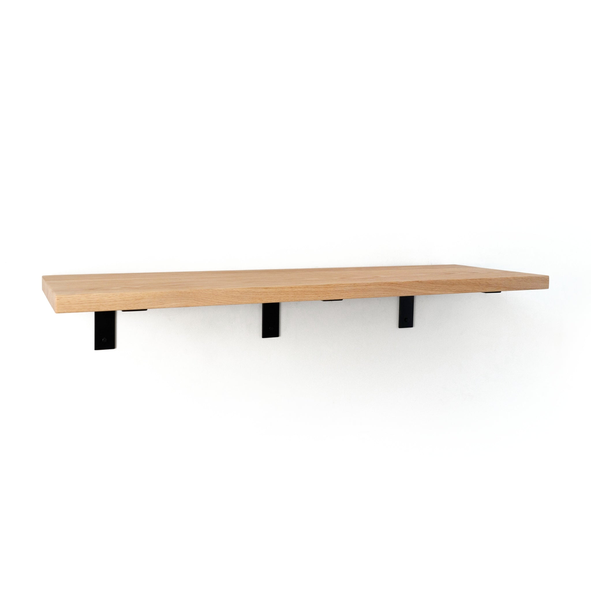 Dura Deep Shelf | Solid Wood with Black Steel Brackets, Ideal for Bathroom Storage and Wall Shelves 2