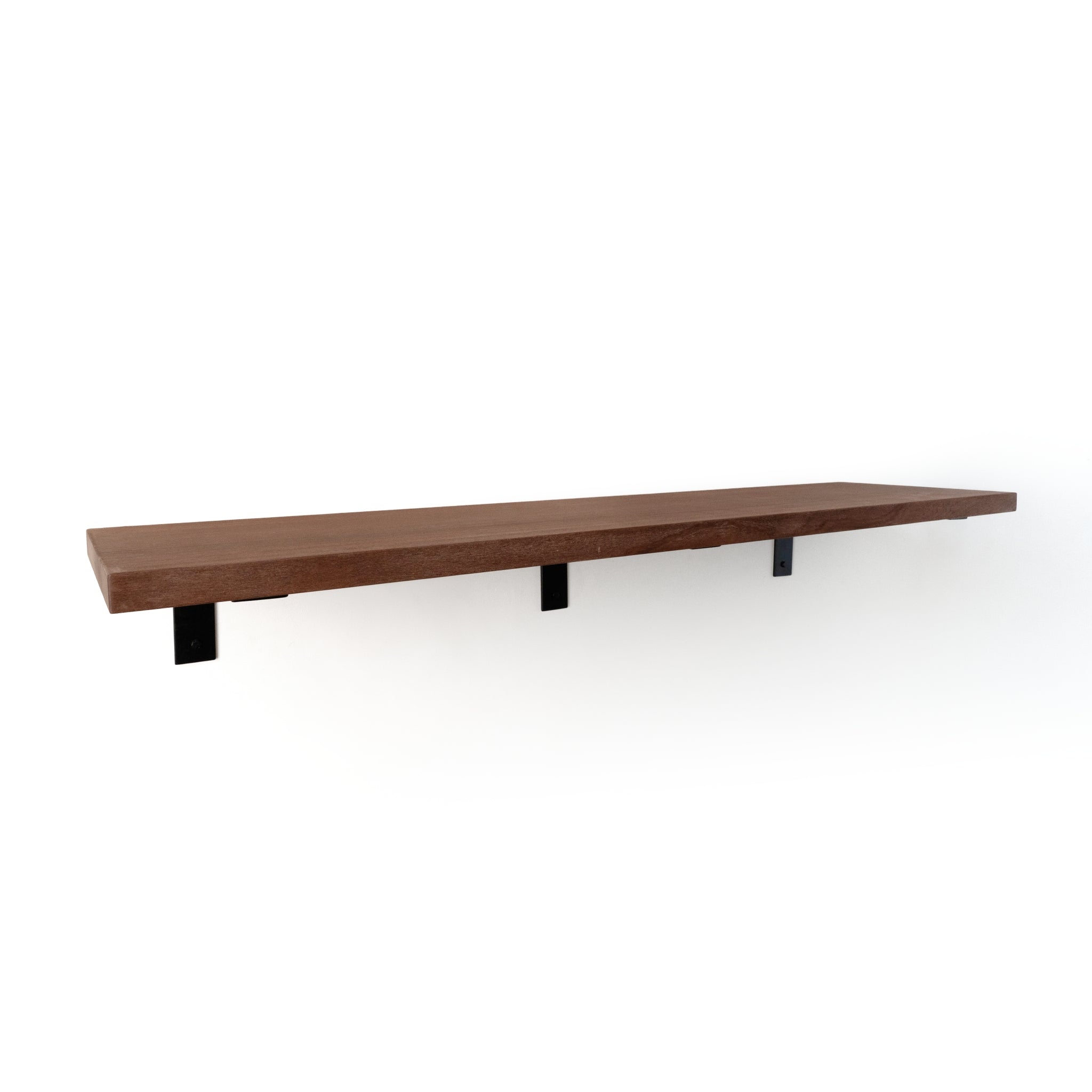 Dura Deep Shelf | Solid Wood with Black Steel Brackets, Ideal for Bathroom Storage and Wall Shelves 4