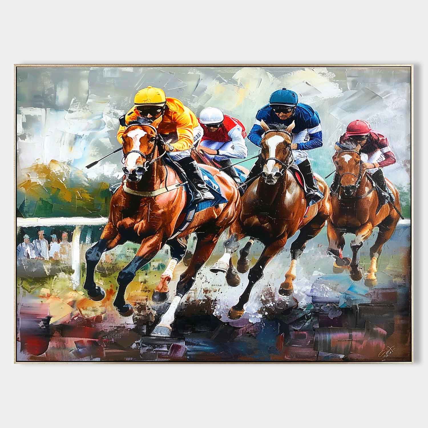 Dynamo Horse Racing Art | Hand-Painted, Customizable Canvas 1