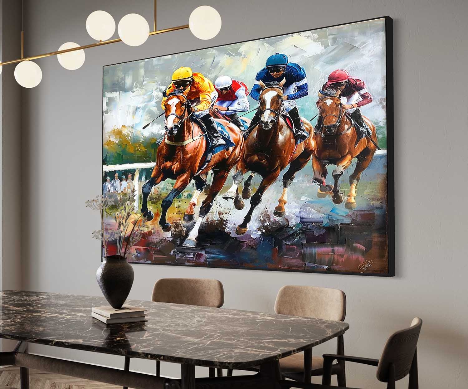 Dynamo Horse Racing Art | Hand-Painted, Customizable Canvas 3