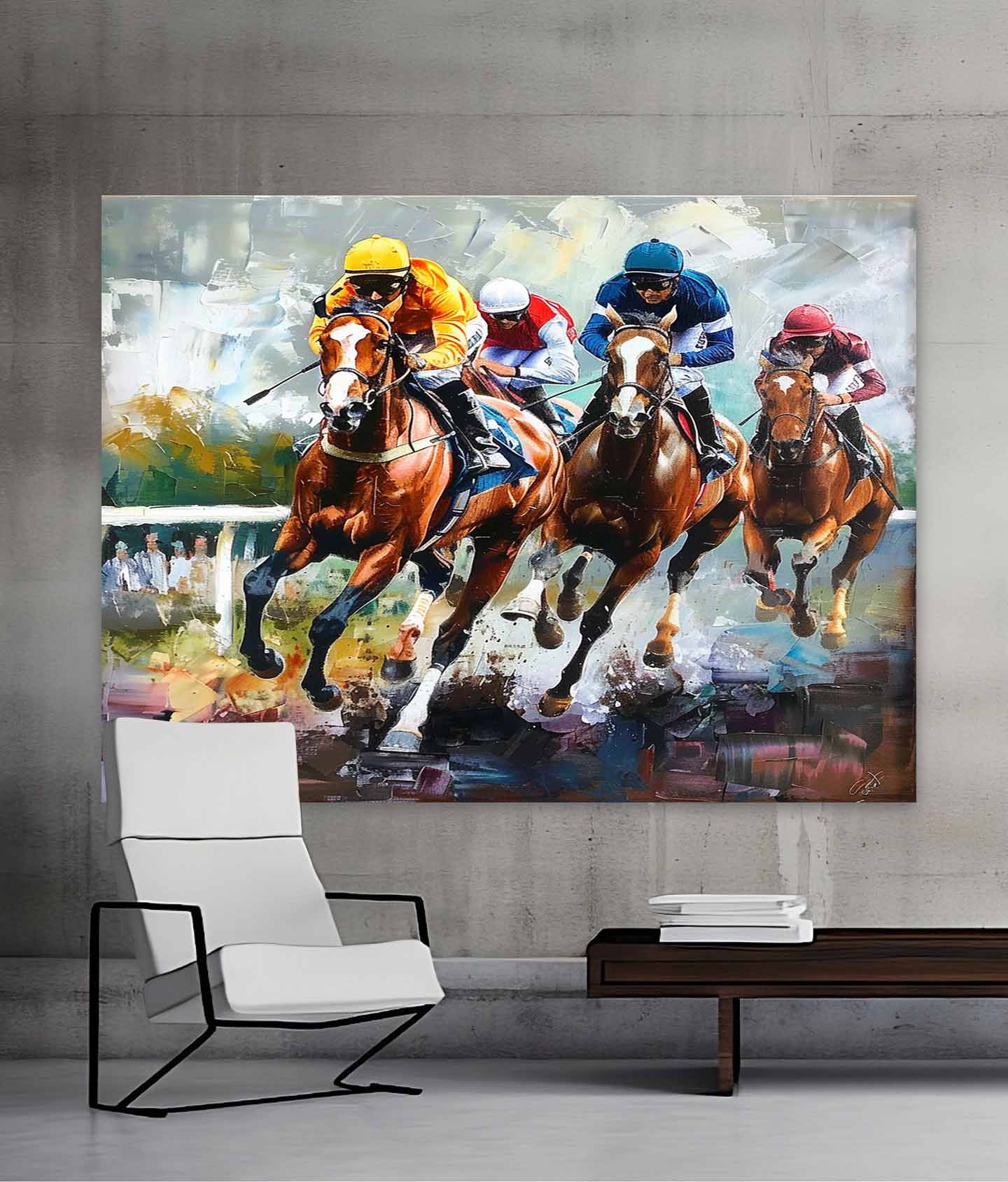 Dynamo Horse Racing Art | Hand-Painted, Customizable Canvas 4