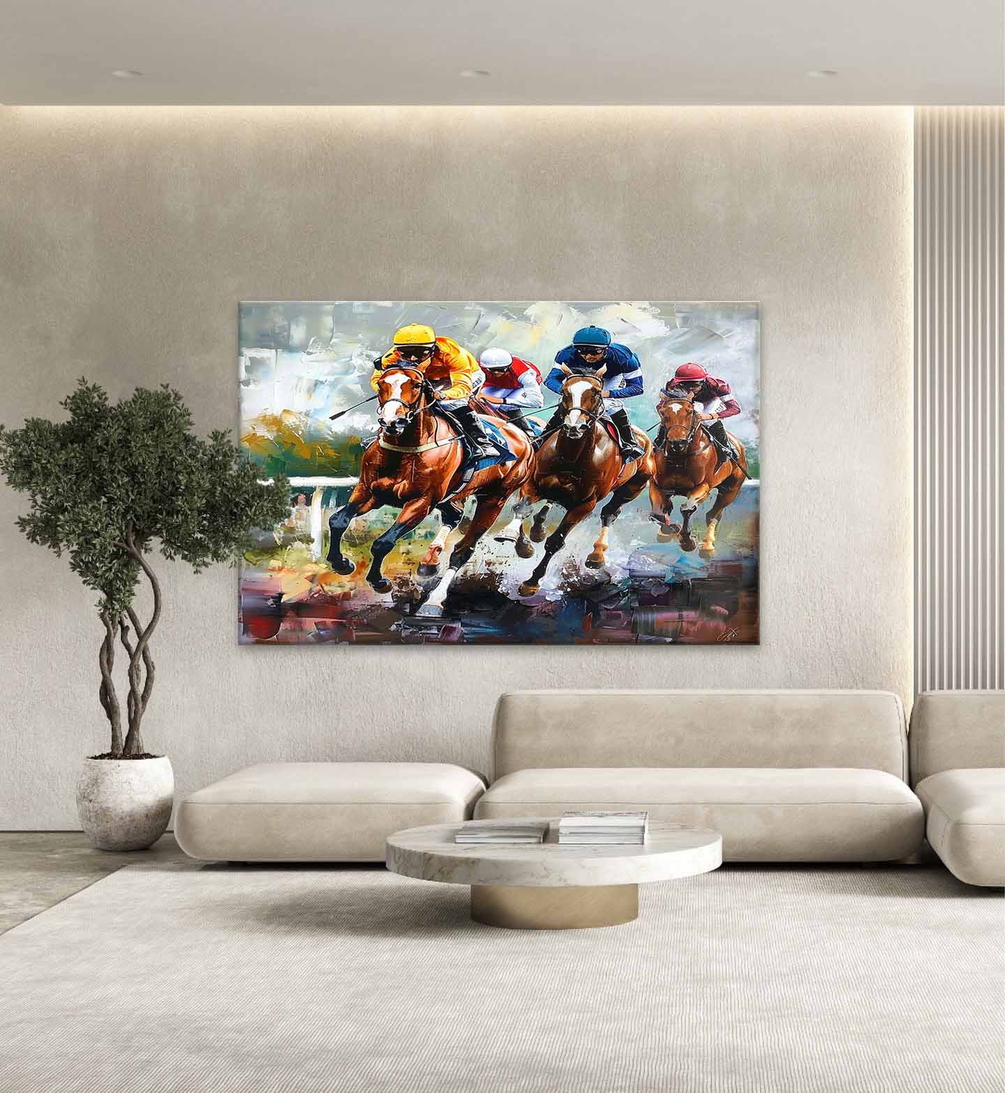 Dynamo Horse Racing Art | Hand-Painted, Customizable Canvas 5