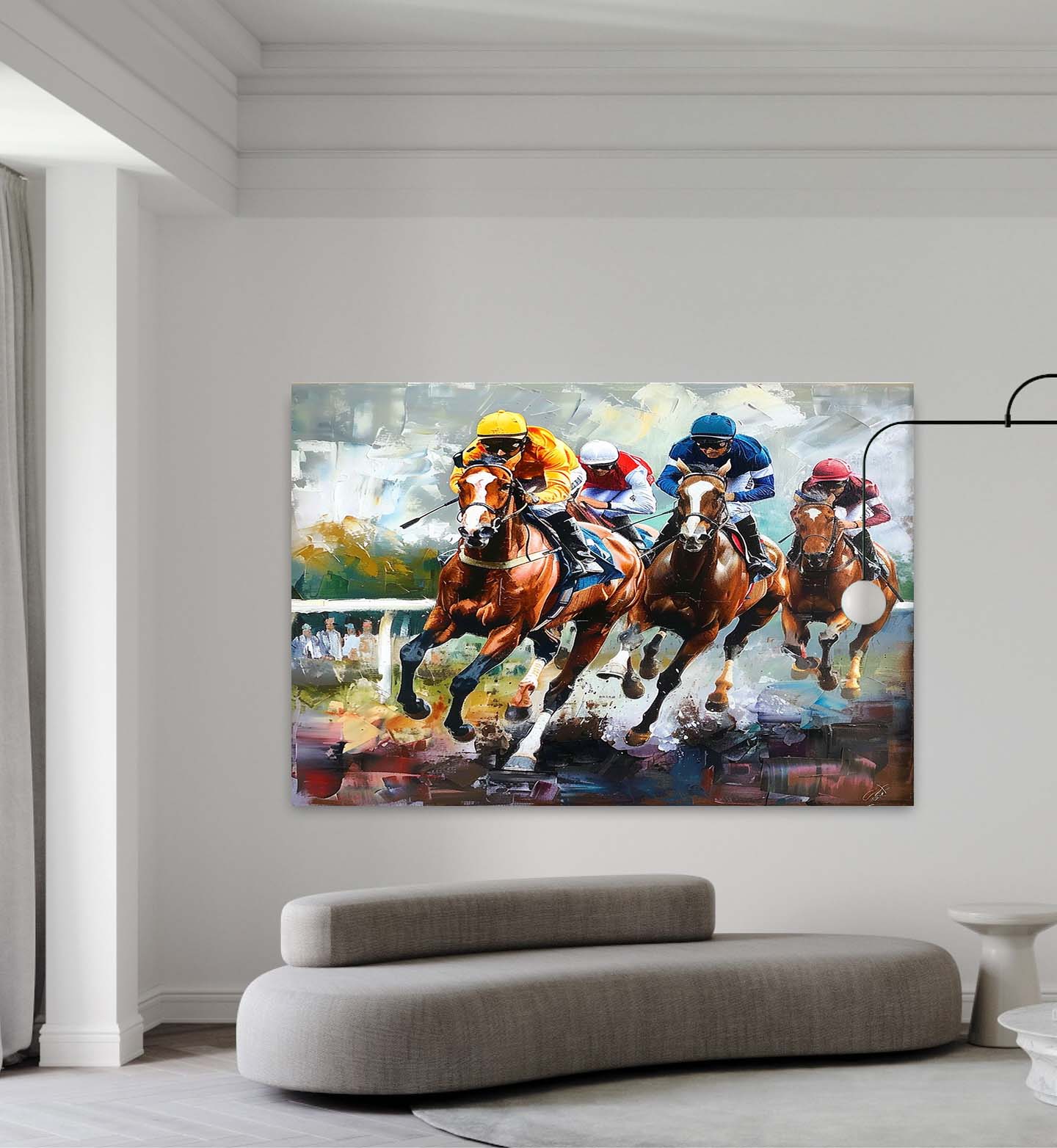 Dynamo Horse Racing Art | Hand-Painted, Customizable Canvas 6