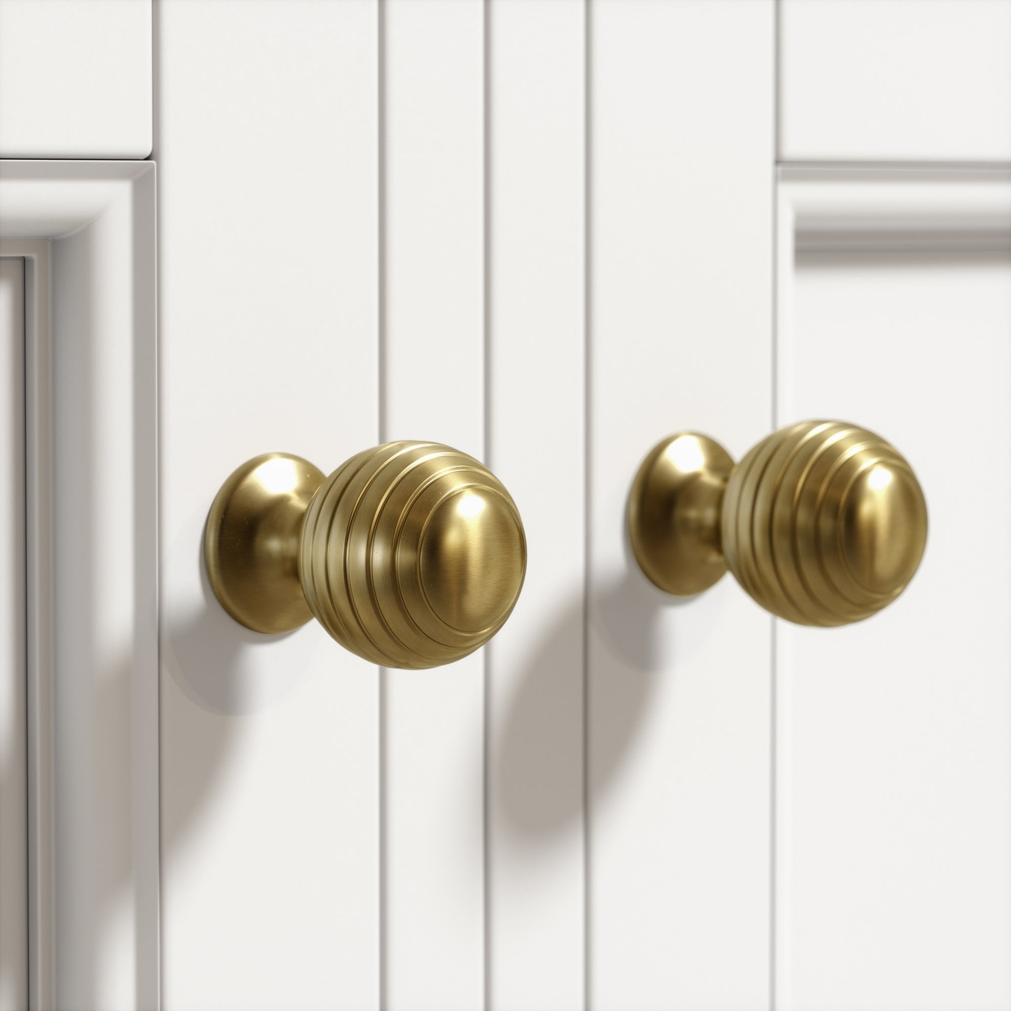 Eton Cabinet Knobs | Brushed Gold, Art Deco Design 1