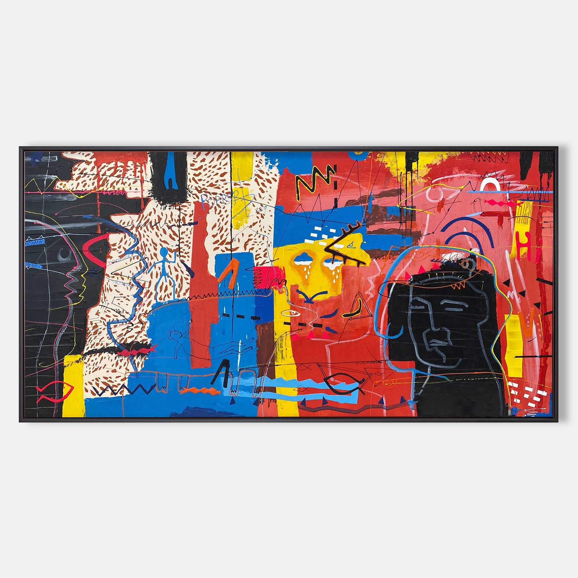 Flux Abstract Canvas Wall Art | Hand-Painted Pop Art on High-Quality Linen 1