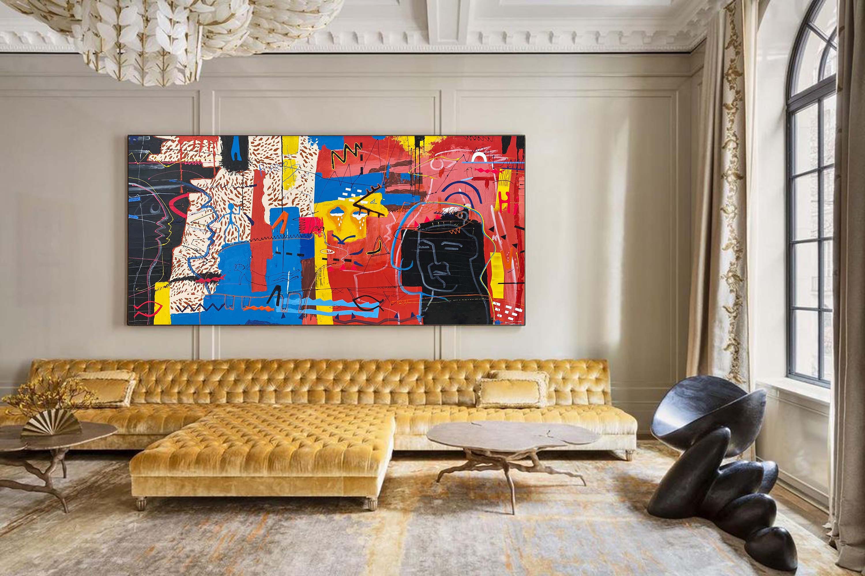 Flux Abstract Canvas Wall Art | Hand-Painted Pop Art on High-Quality Linen 2