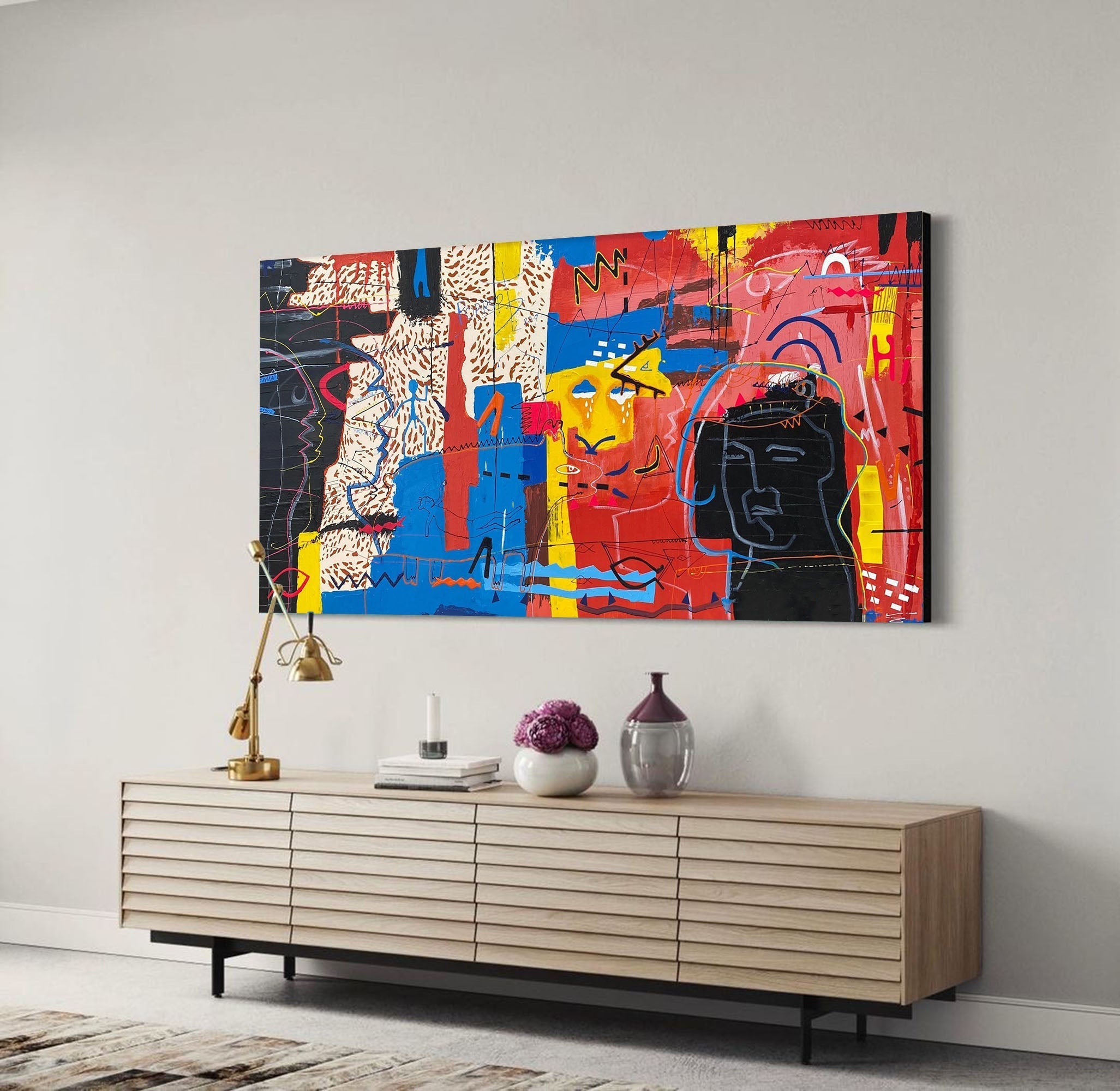 Flux Abstract Canvas Wall Art | Hand-Painted Pop Art on High-Quality Linen 6