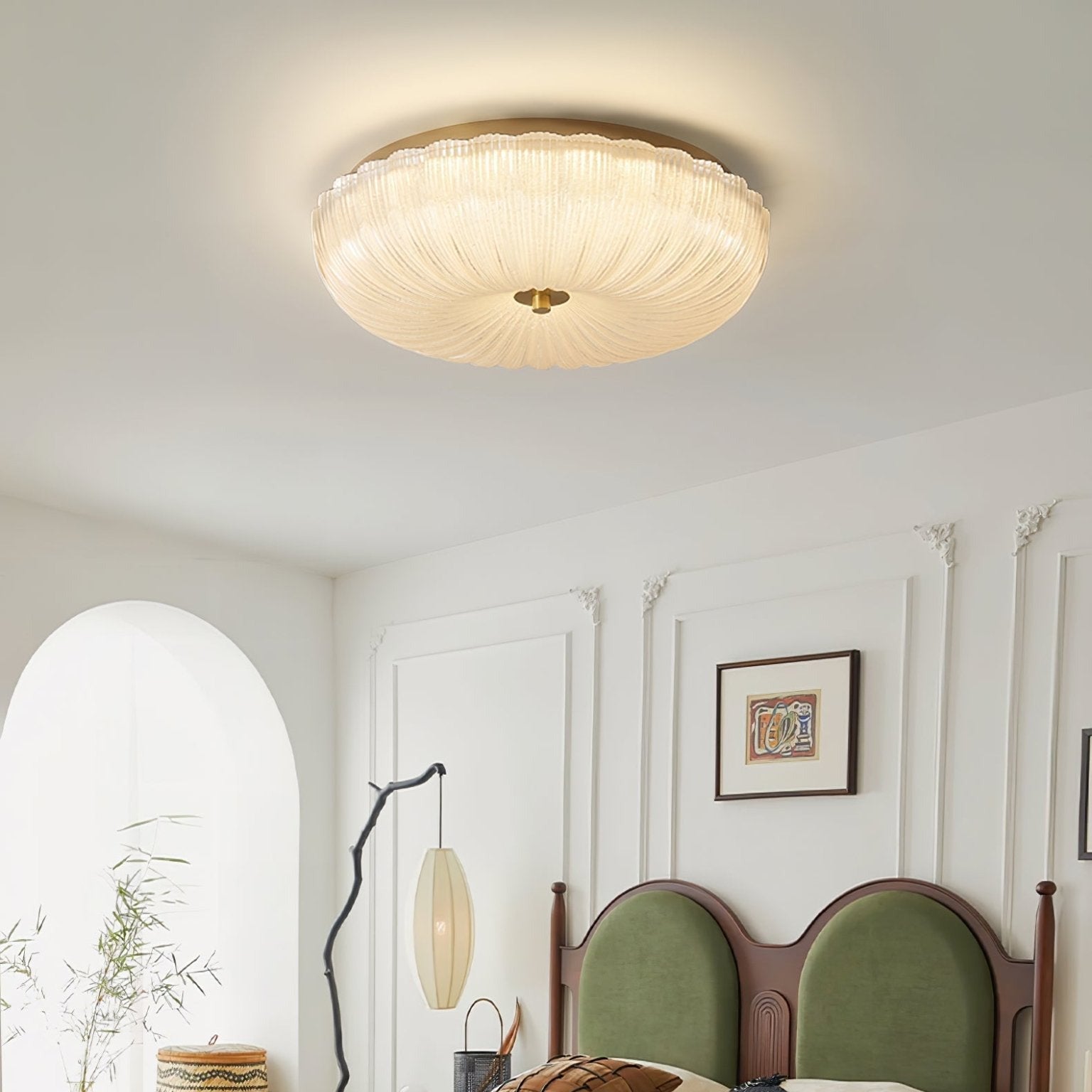 Haven Ceiling Light Fixture | Ripple Glass, Integrated LED, Hardwired 5