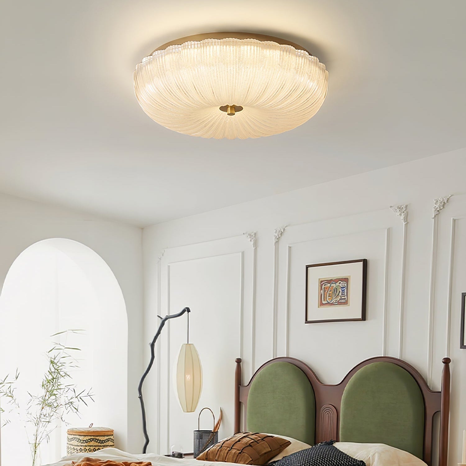 Haven Ceiling Light Fixture | Ripple Glass, Integrated LED, Hardwired 7