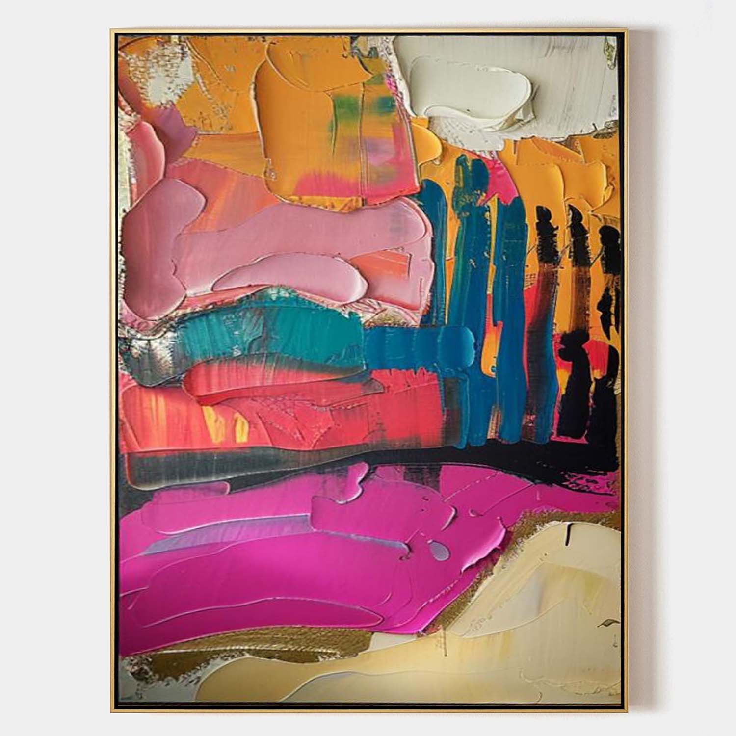 Iris Colorful Wall Art | Hand-Painted Canvas Prints, Abstract Minimalism 1