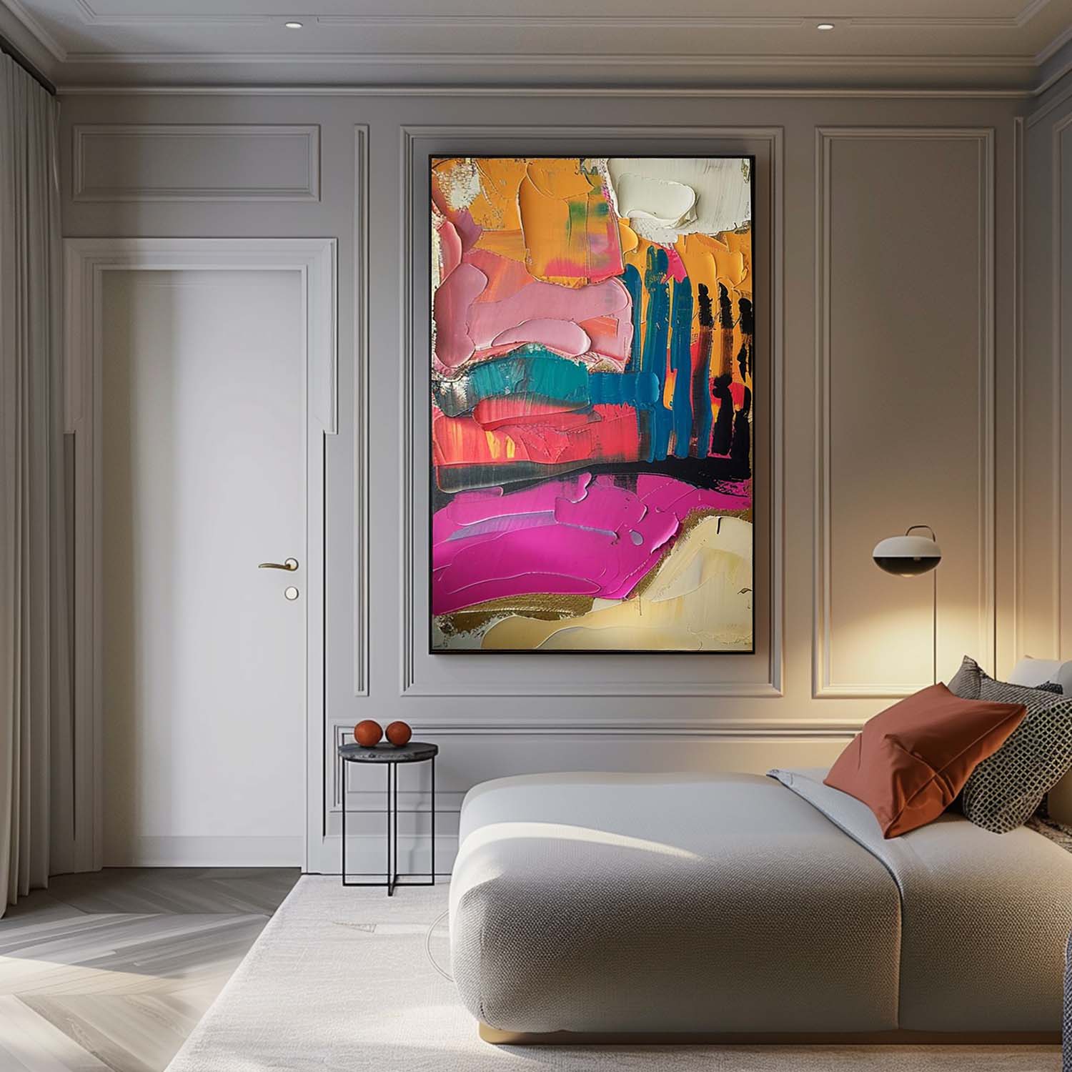 Iris Colorful Wall Art | Hand-Painted Canvas Prints, Abstract Minimalism 4