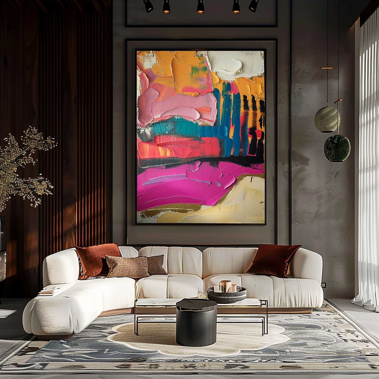 Iris Colorful Wall Art | Hand-Painted Canvas Prints, Abstract Minimalism 6