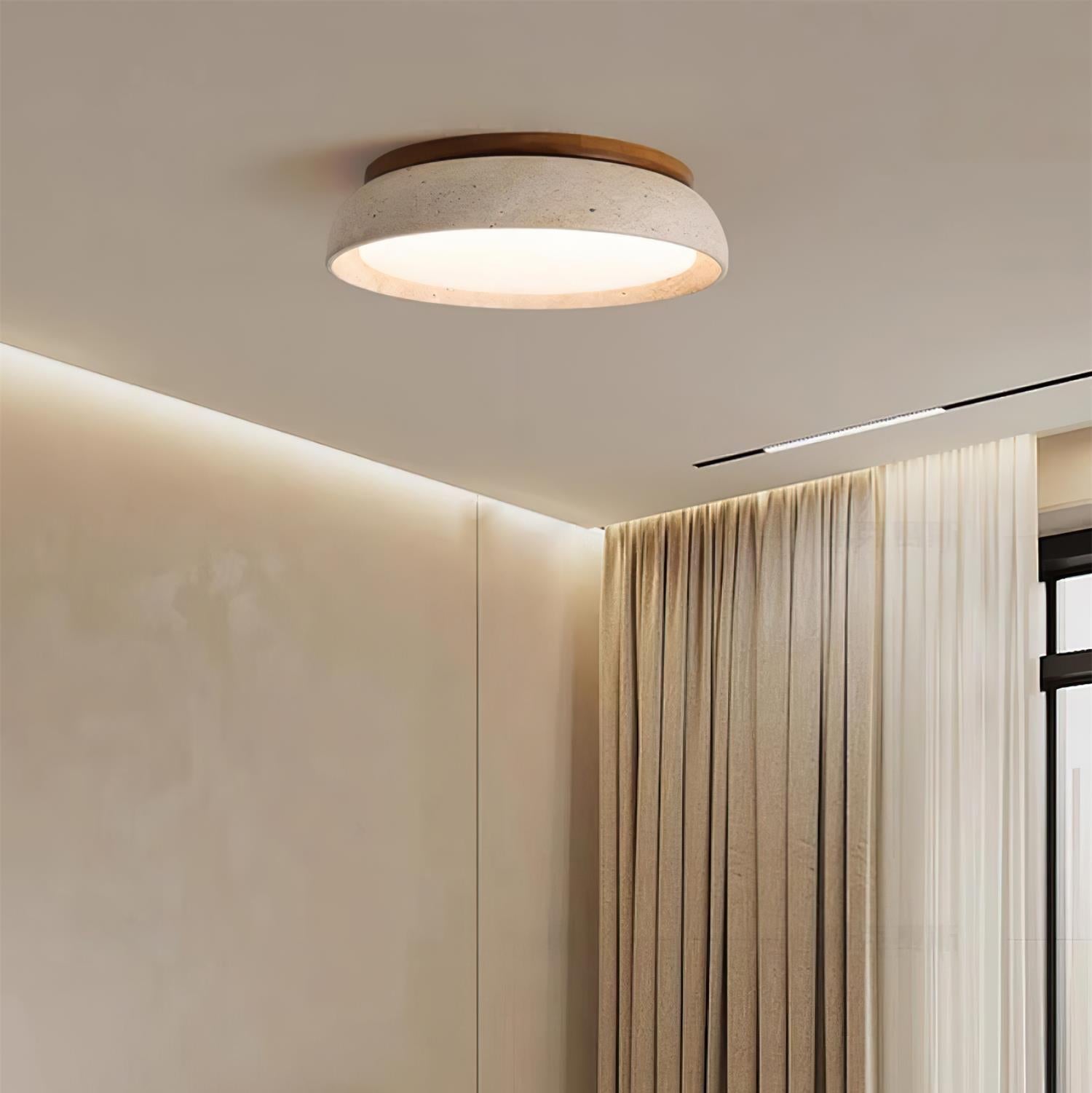 Kloris Ceiling Light Fixture | Natural Travertine, Modern Minimalist Design, LED 4