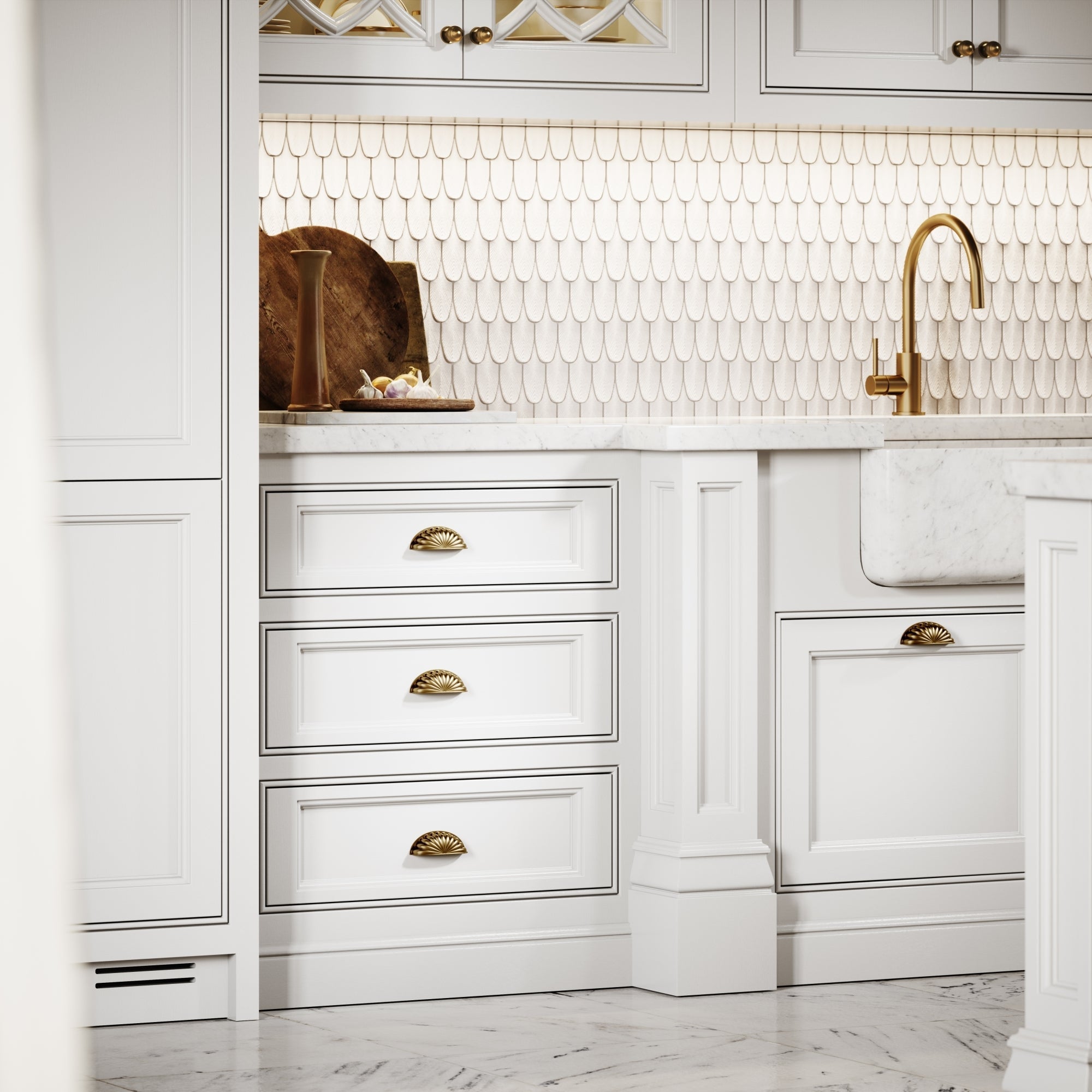Luxe Cup Handle | Brushed Gold, Art Deco Design 4