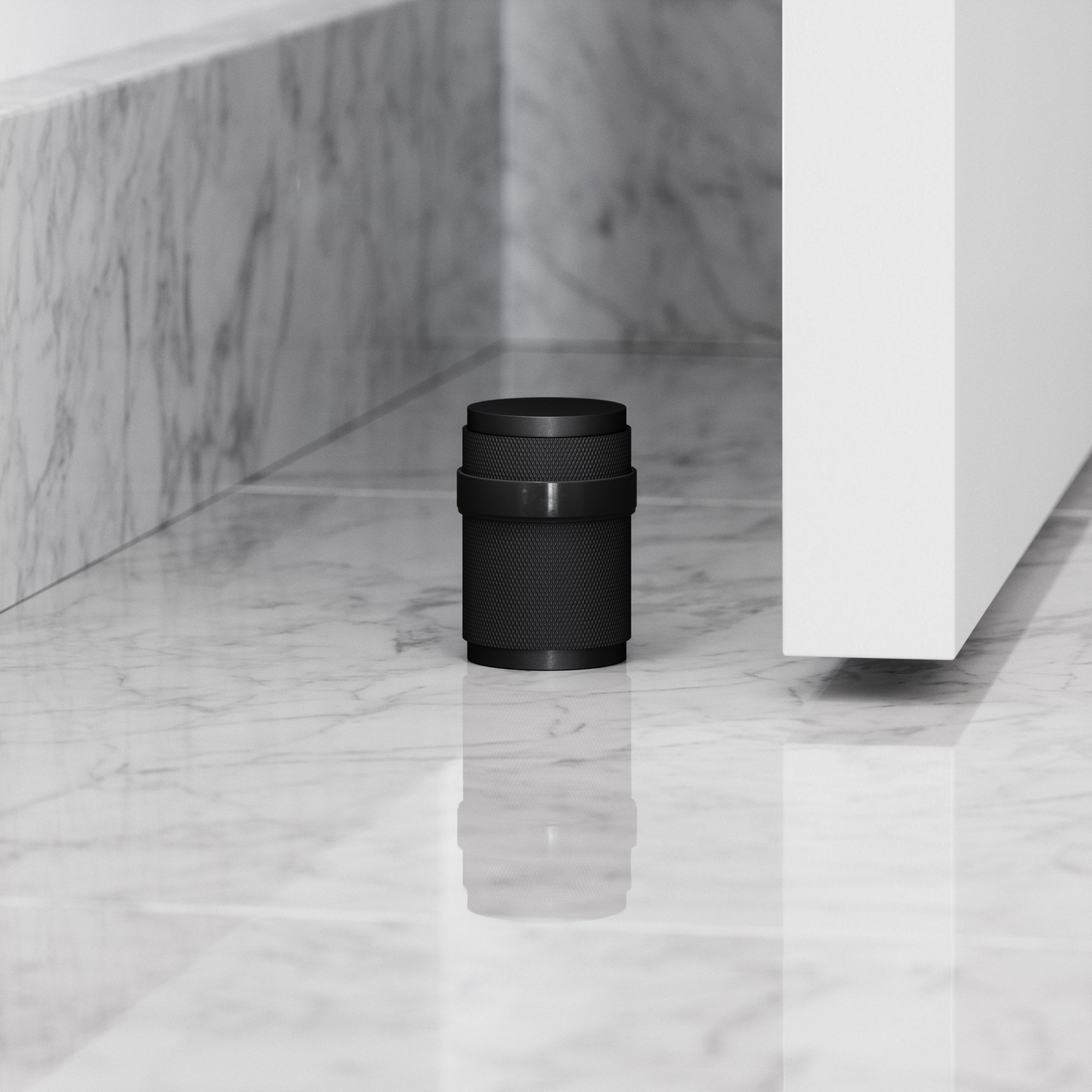 Luxe Knurled Door Stop - Matte Black
