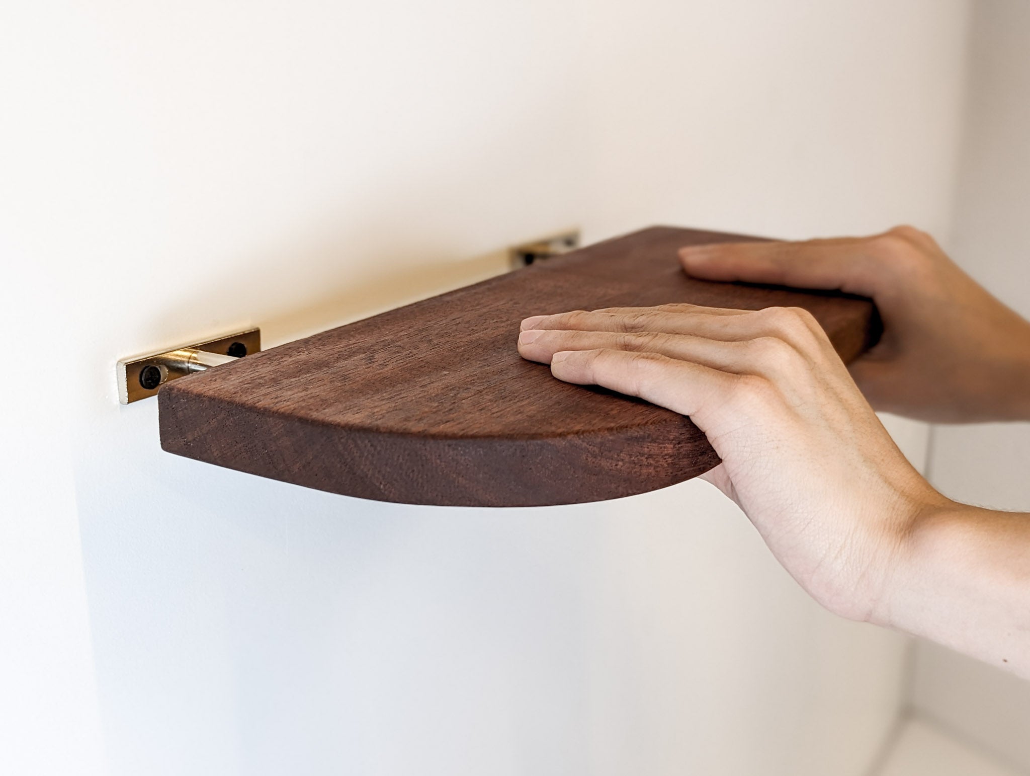 Maha Floating Shelf | Handcrafted Mahogany, Rounded Corners 0